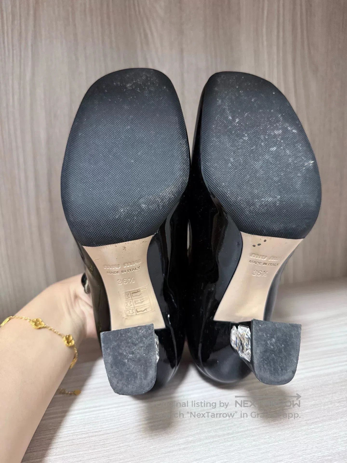Miu Miu MiuMiu Black Patent Rhinestone Mary Jane Heels. Size US 5.5 / IT 35.5 - 8 Thumbnail
