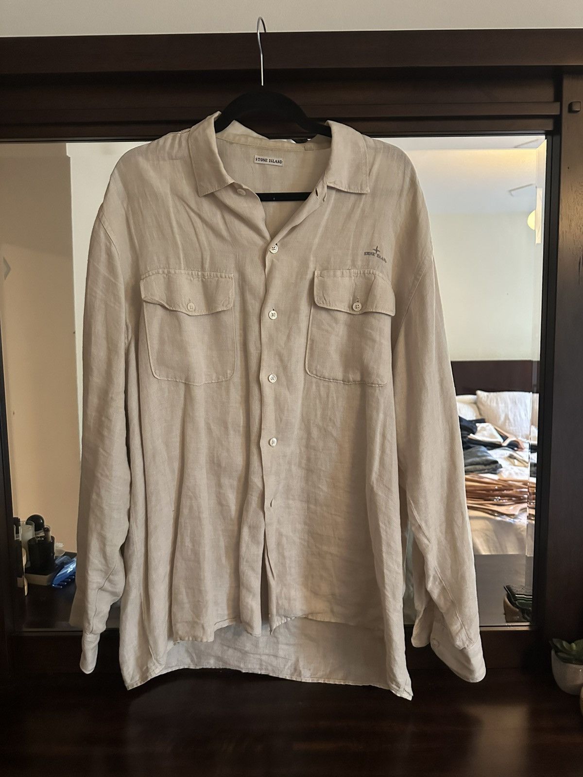 Stone Island Vintage Stone Island Linen Shirt Size US L / EU 52-54 / 3 - 3 Thumbnail