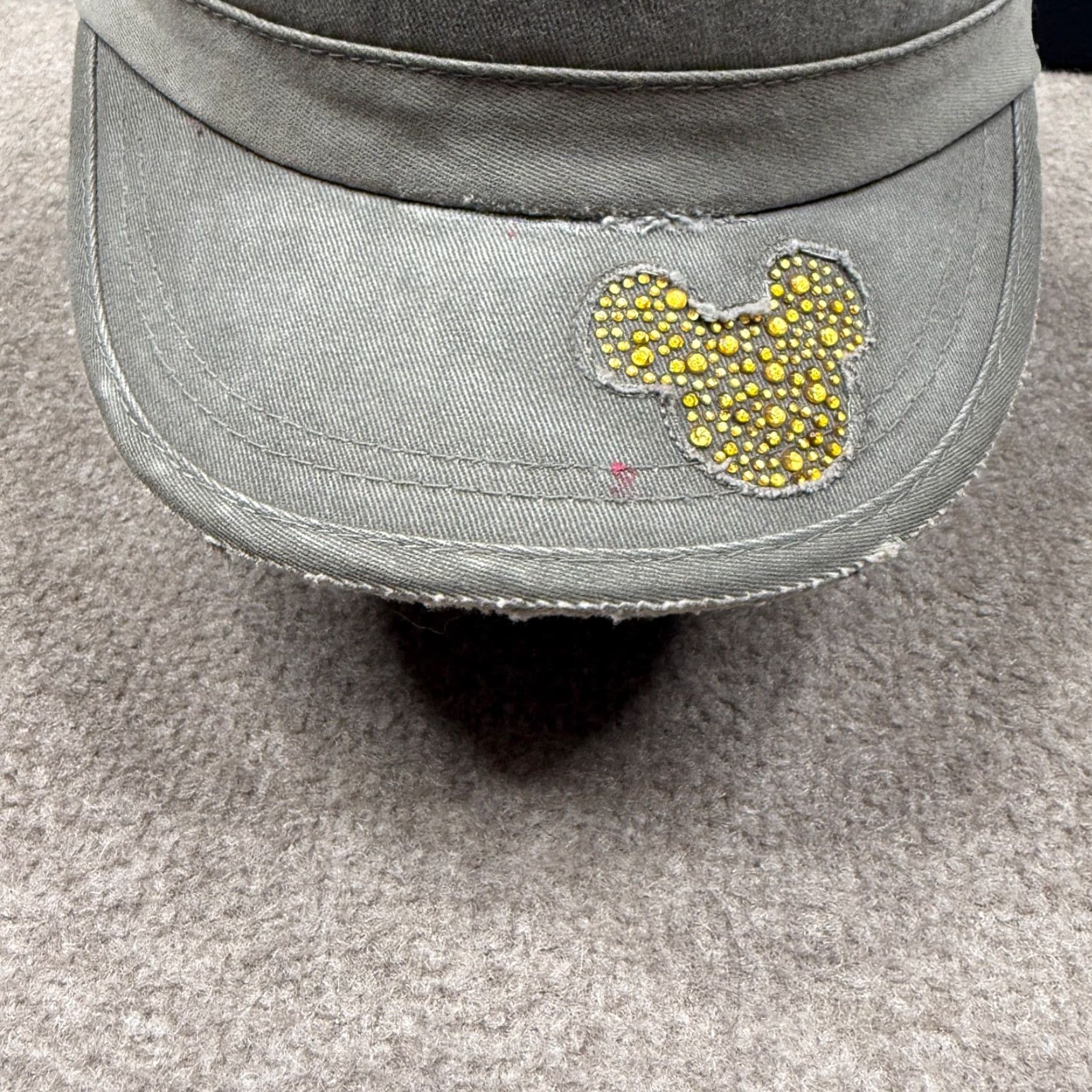 Disney VINTAGE Disney Women's Patrol Cap One Size Gray Mickey Logo Patrol Hat Green Size ONE SIZE - 3 Thumbnail