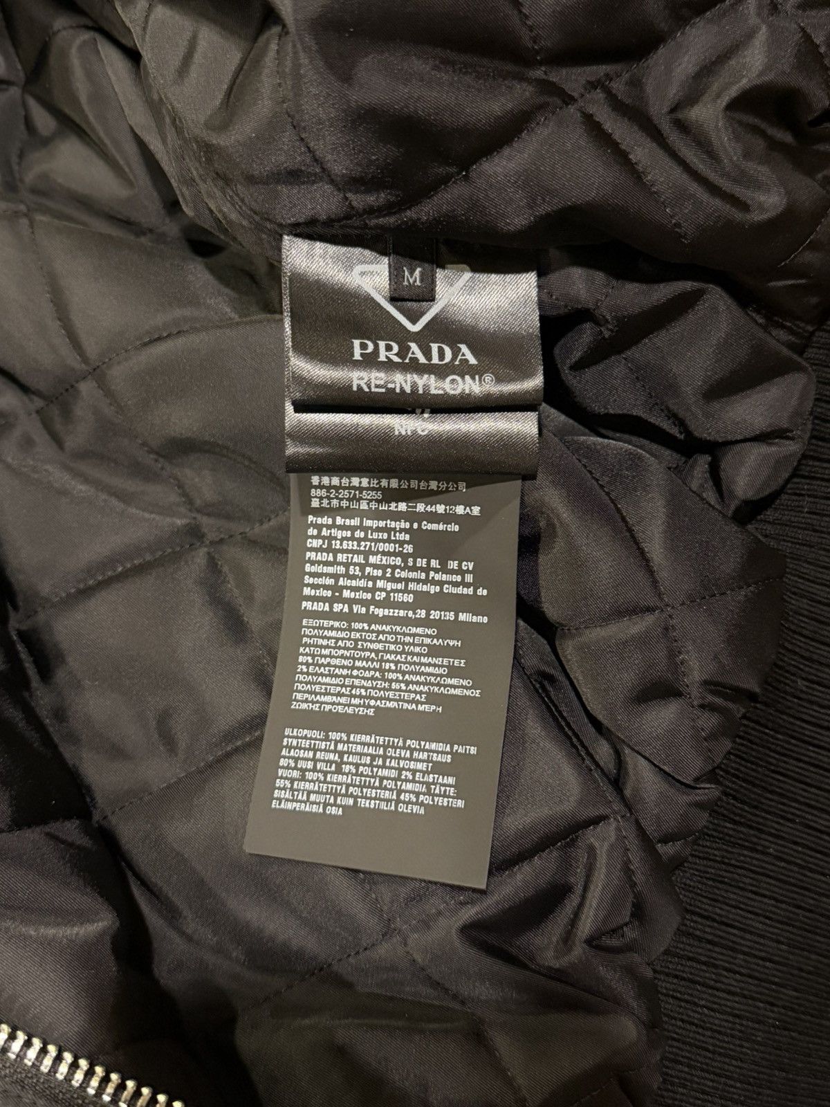 Prada Prada Re-Nylon Triangle Logo Black Bomber Jacket Size US M / EU 48-50 / 2 - 16 Thumbnail