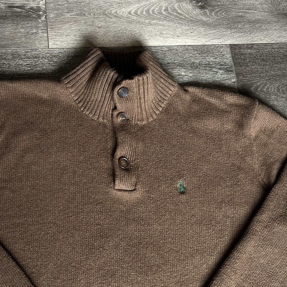 Polo Ralph Lauren Vintage Polo Ralph Lauren Small Logo Quarter Button Sweater Size US XL / EU 56 / 4 - 3 Thumbnail