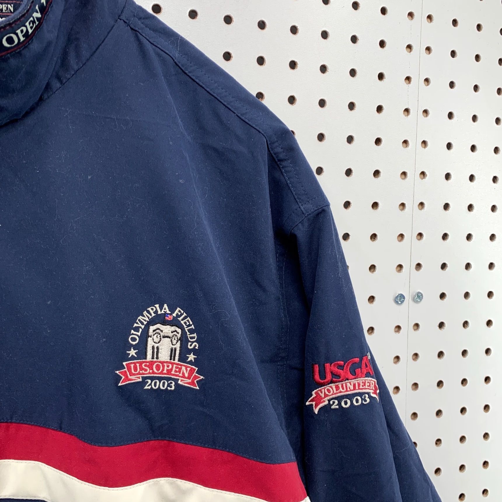 Vintage VINTAGE US OPEN Windbreaker Pullover Jacket Womens XL Blue Outdoor Sports Windbreaker Olympic Fields 2003 Ashworth Jacket Womens XL Blue Size XL / US 12-14 / IT 48-50 - 7 Thumbnail
