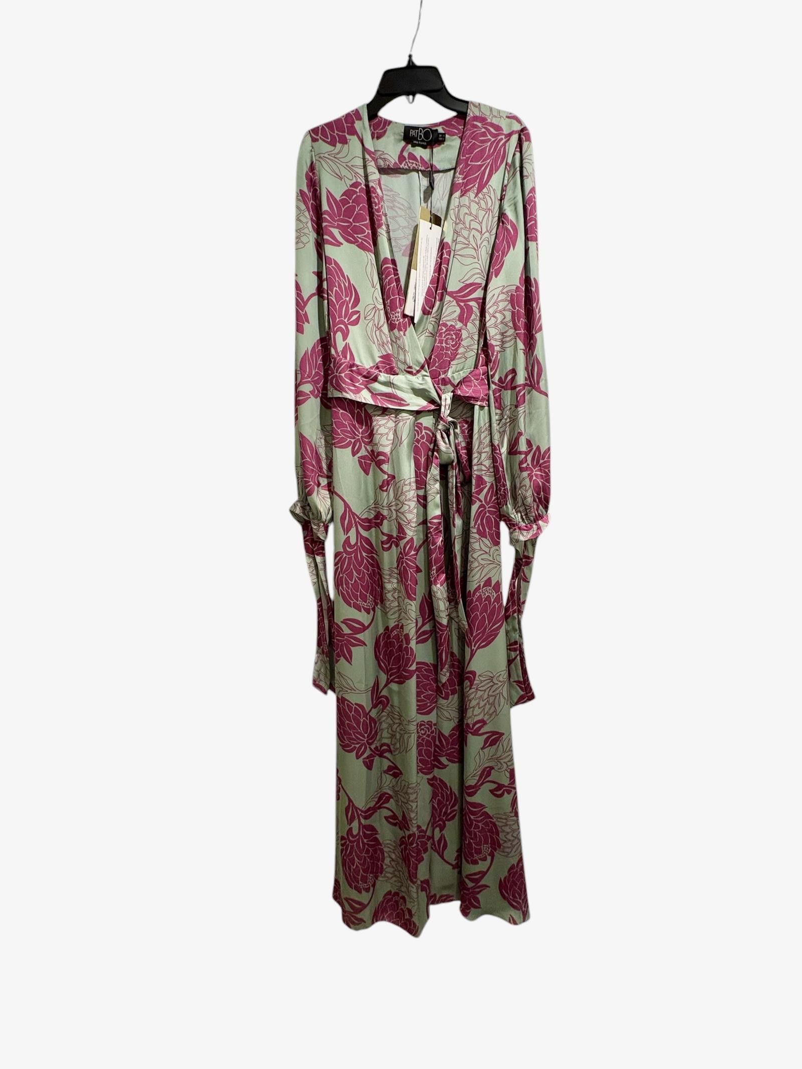 Designer PATBO | Celia Long Sleeve Maxi Wrap Dress | Aqua | 2 | NWT Size XS / US 0-2 / IT 36-38 - 1 Thumbnail