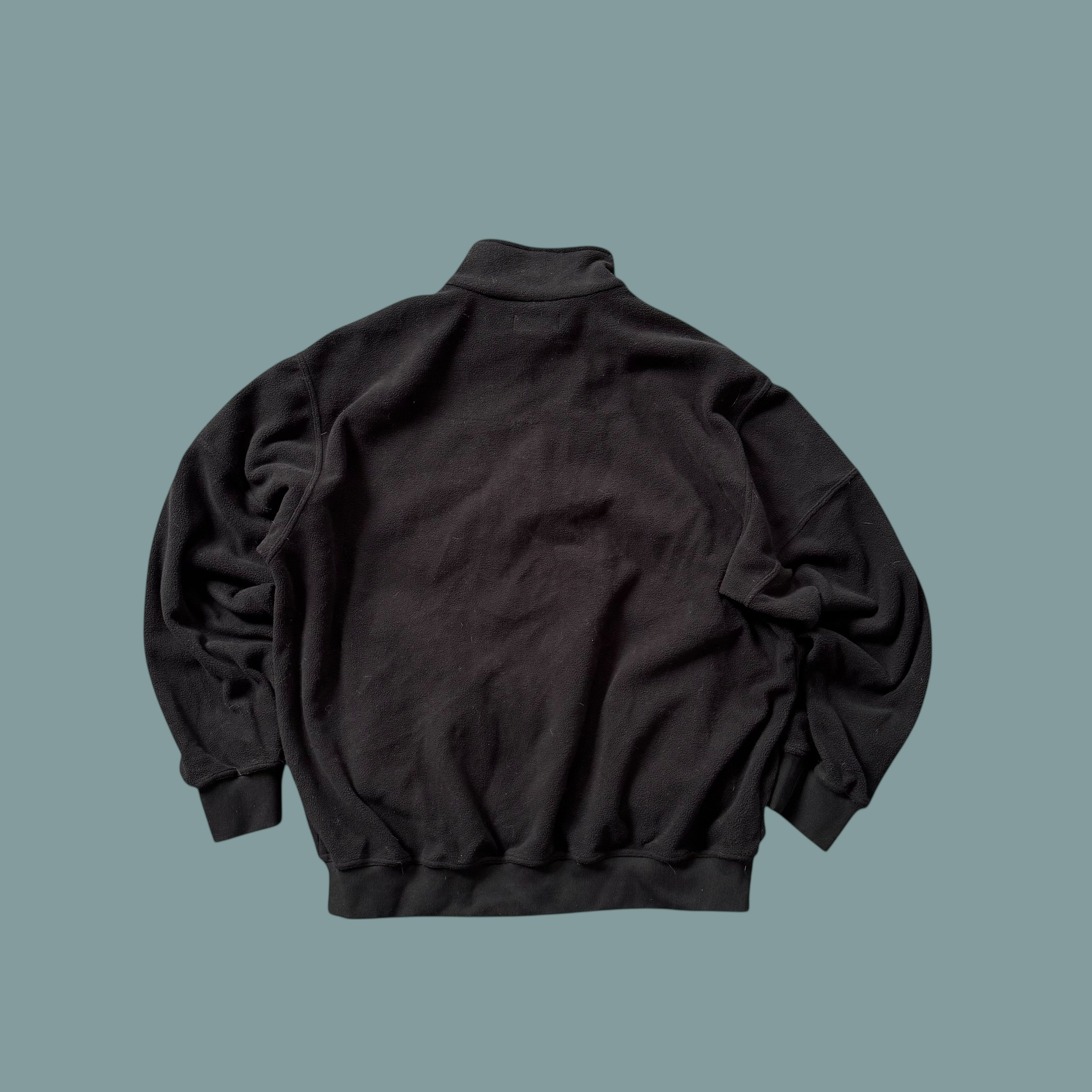 Fred Perry Fleece Jacket Black Vintage Streetwear Full Zip