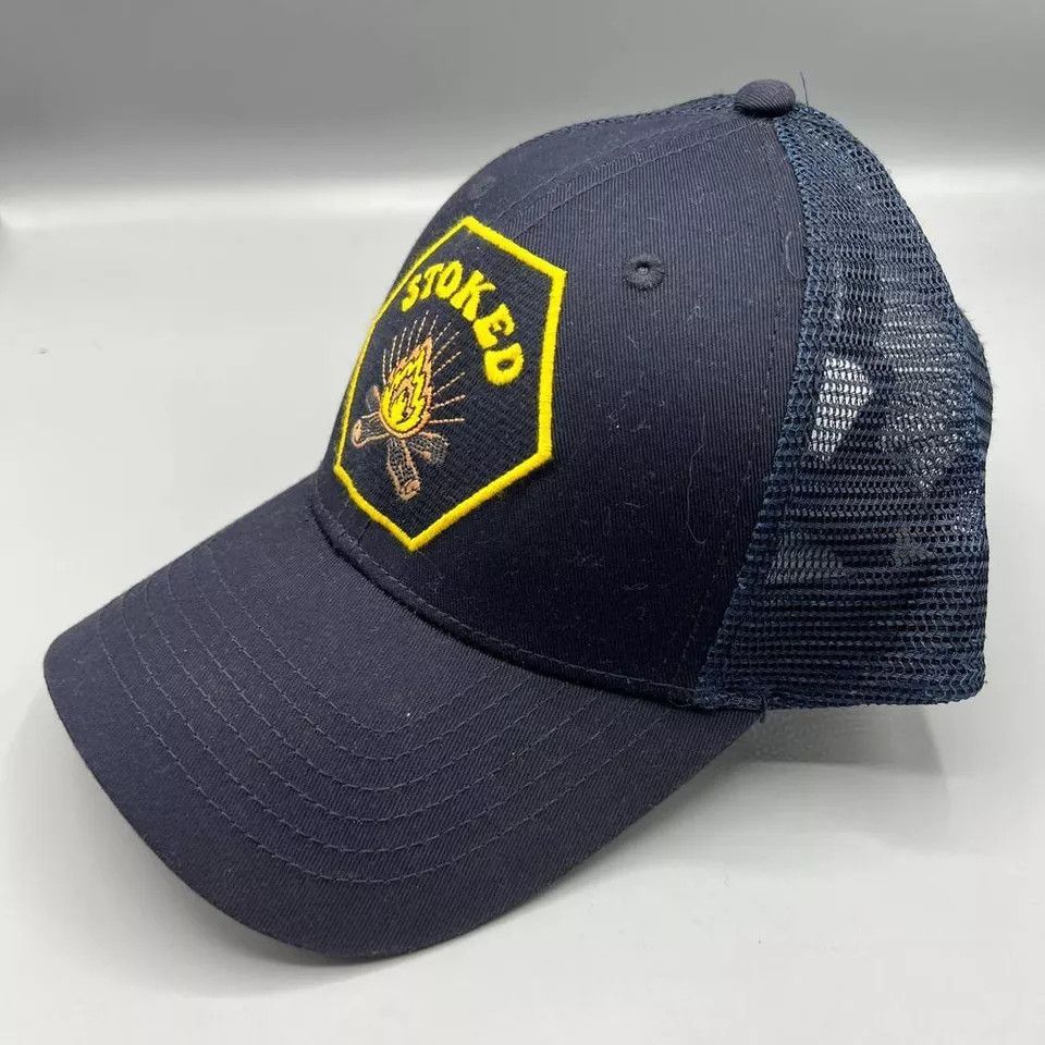 Other Stoked Trucker Hat Men Black Blue Sun & Stone Snap Back Cap Size ONE SIZE - 2 Thumbnail