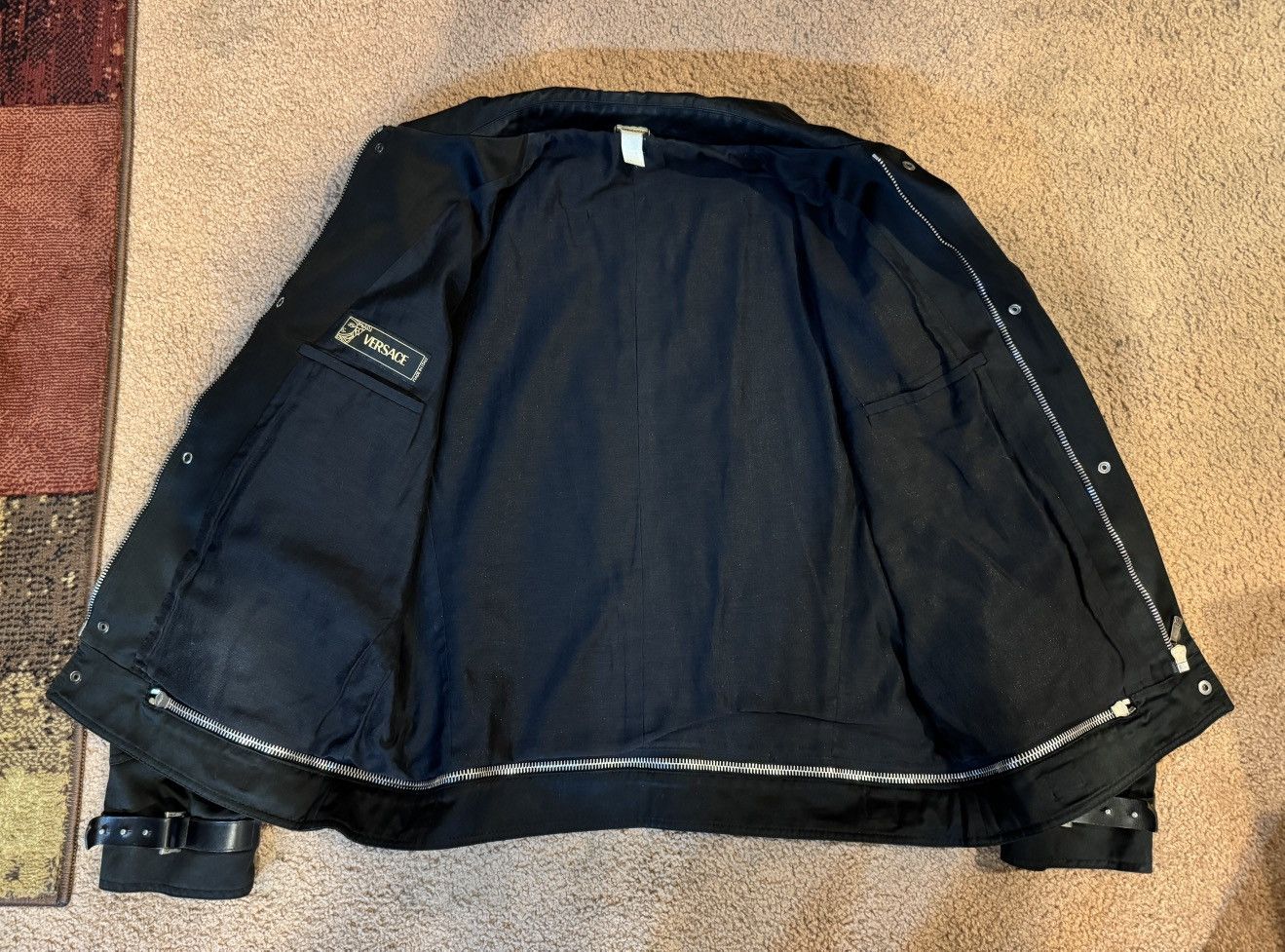 Versace Versace Metal Jacket Black Silver Size 54 Size US L / EU 52-54 / 3 - 2 Thumbnail