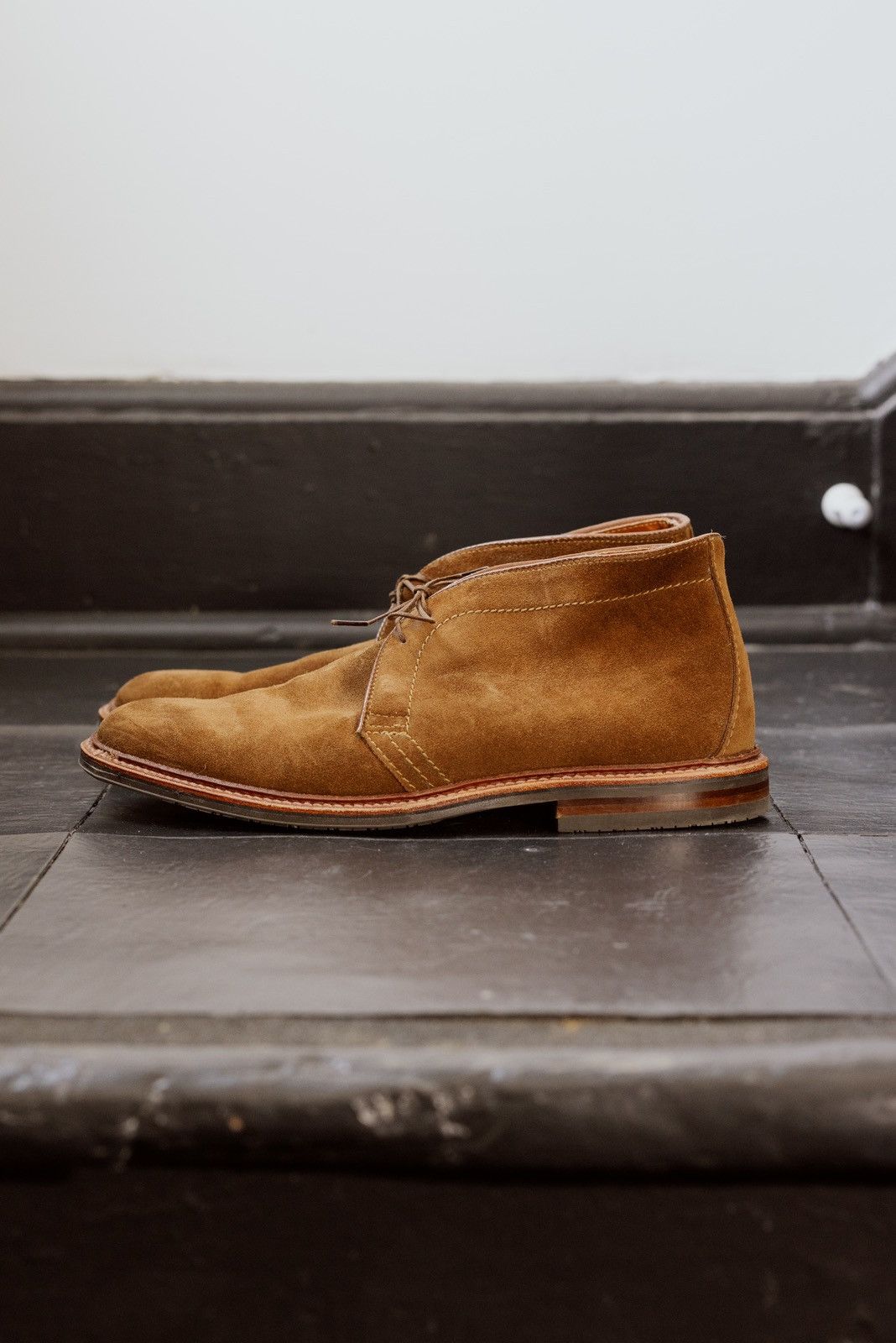image of Alden Snuff Suede Chukka Shoes in Orange, Men's (Size 8.5)