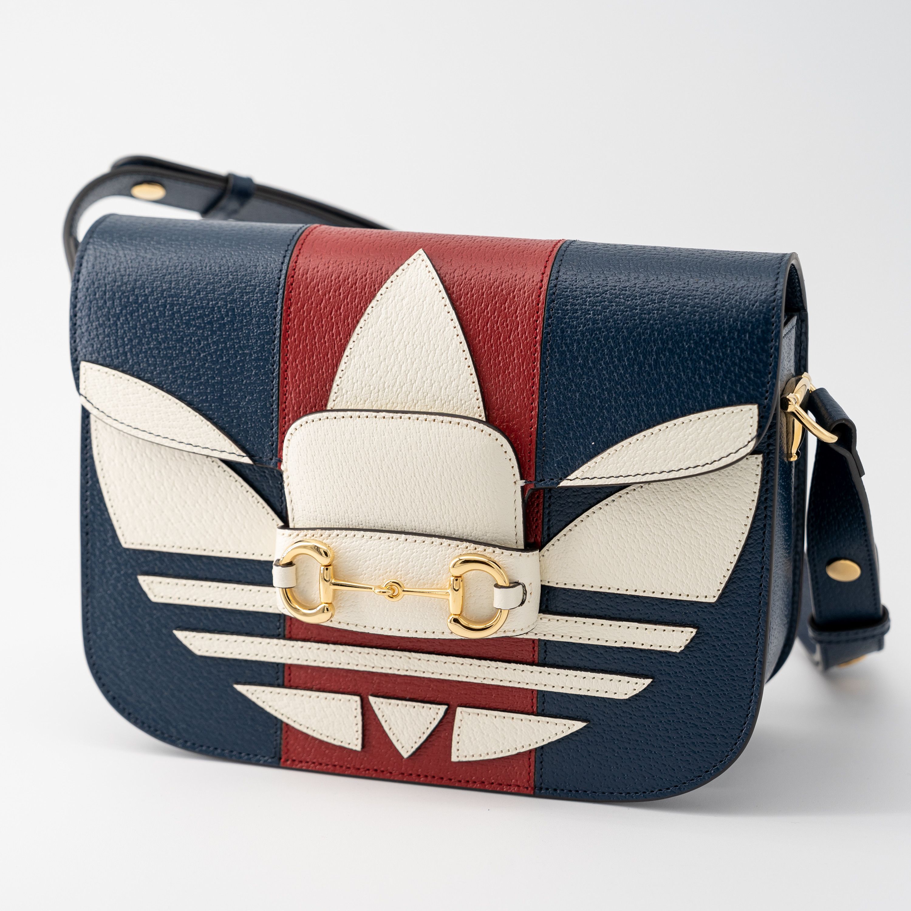 Gucci Gucci adidas Horsebit 1955 Bag Blue Red Leather Trefoil Size ONE SIZE - 5 Thumbnail