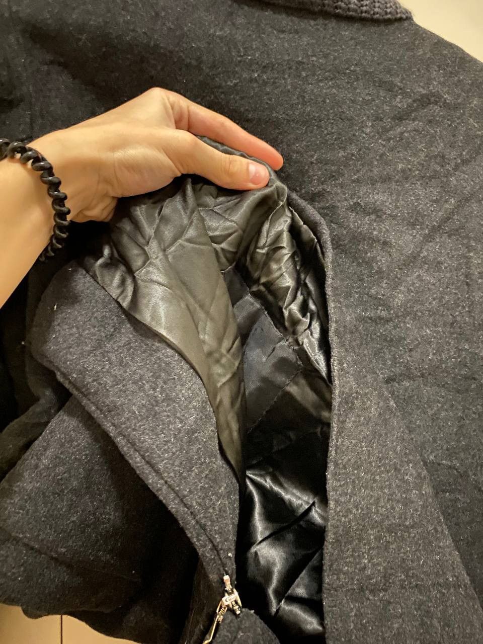 Designer × agnes b. Agnes B. Black Laine Wool Overcoat Size S / US 4 / IT 40 - 5 Thumbnail