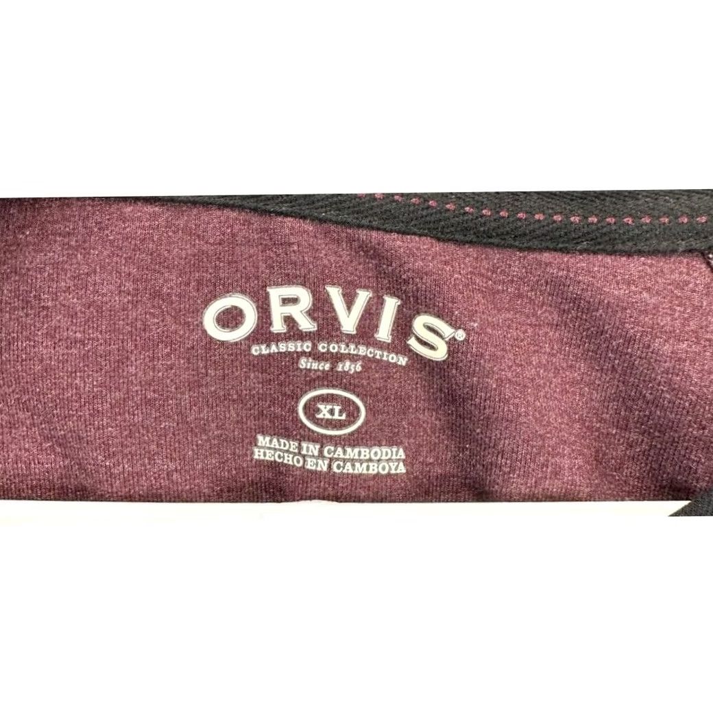 Orvis Orvis T-Shirt Adult XL Crew Neck Colorblock Long Sleeve Tee Mens Maroon Black Size US XL / EU 56 / 4 - 4 Thumbnail