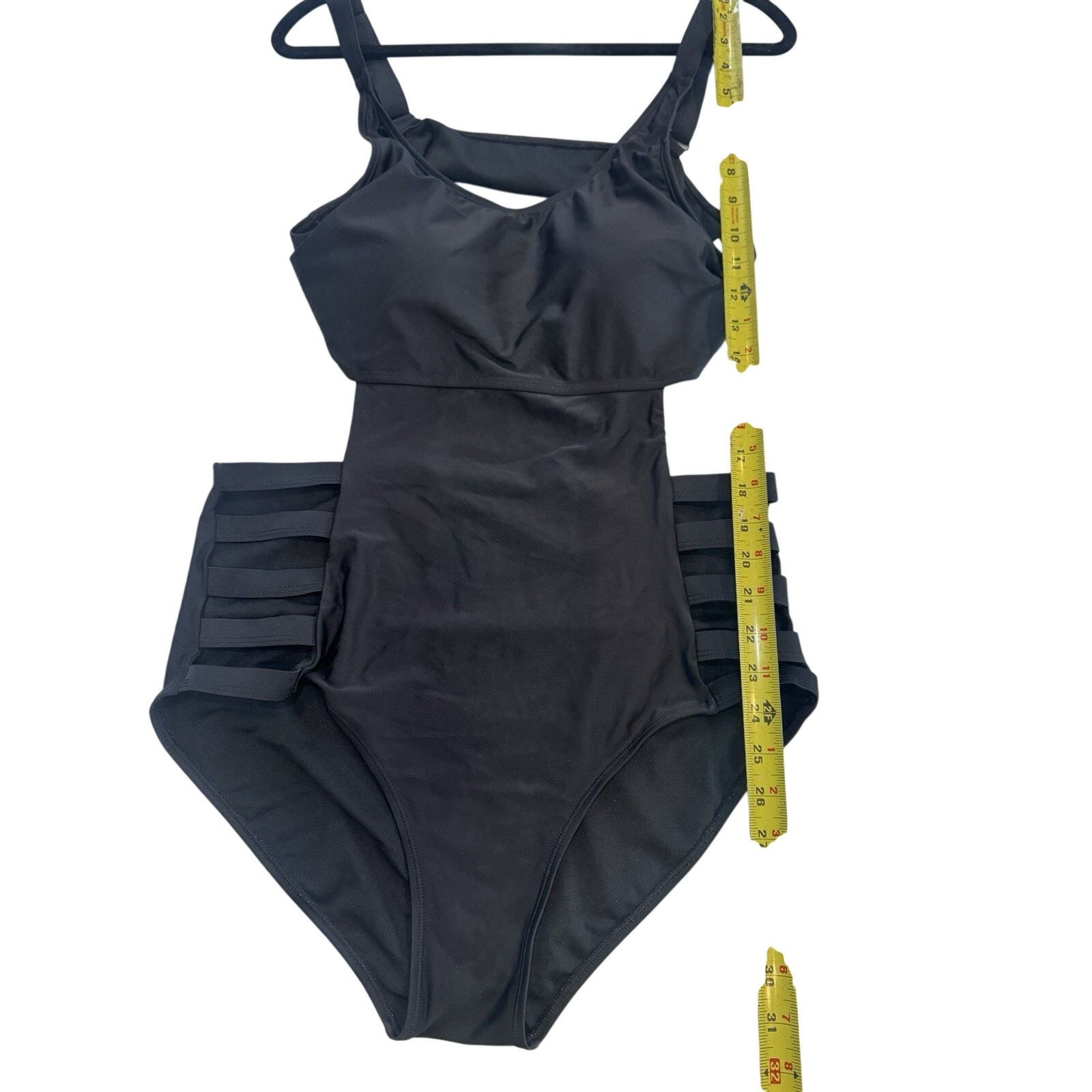 Other Women’s Black One Piece Swimsuit XL Side Cutout Strappy Hip Size ONE SIZE - 5 Thumbnail