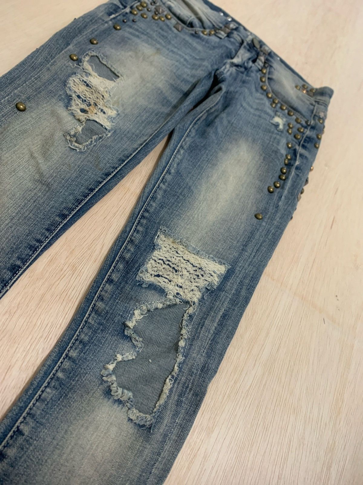20471120 × If Six Was Nine × Japanese Brand Distressed Denim Blanknyc Studded ifsixwasnine Punk style Size 27" / US 4 / IT 40 - 5 Thumbnail