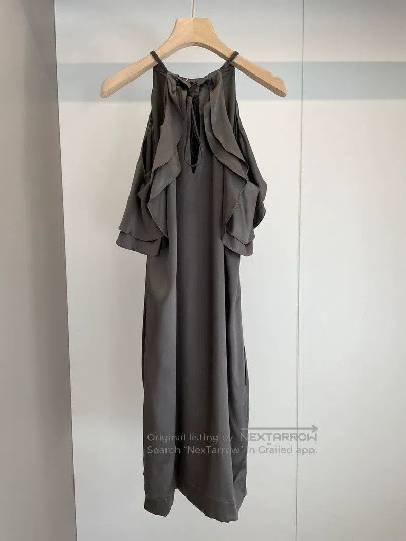 Brunello Cucinelli Brunello Cucinelli Beaded Off Shoulder Silk Dress Size M / US 6-8 / IT 42-44 - 2 Thumbnail