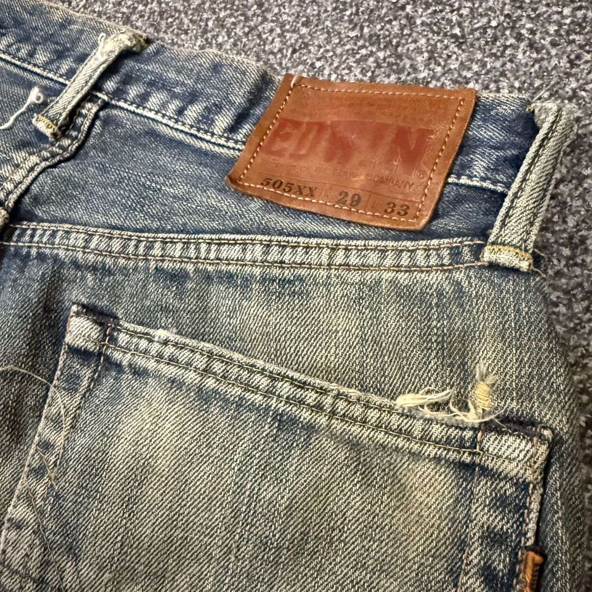 If Six Was Nine Vtg Archival Selvedge Edwin 505xx Thrashed Distressed Mud Size US 29 - 8 Thumbnail
