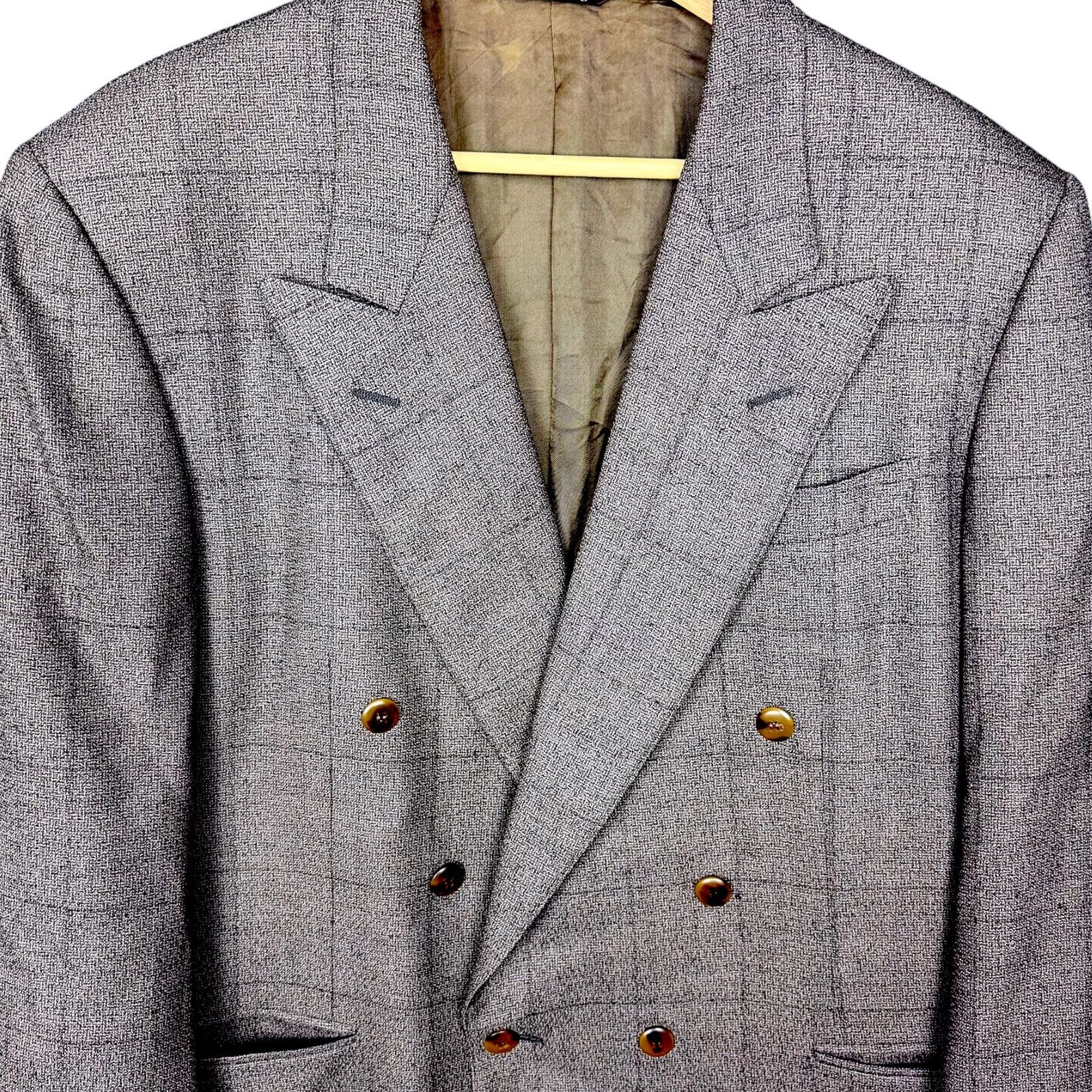 Canali Vintage Canali Blazer Mens 46R Gray Wool Double Breasted Size 46R - 3 Thumbnail