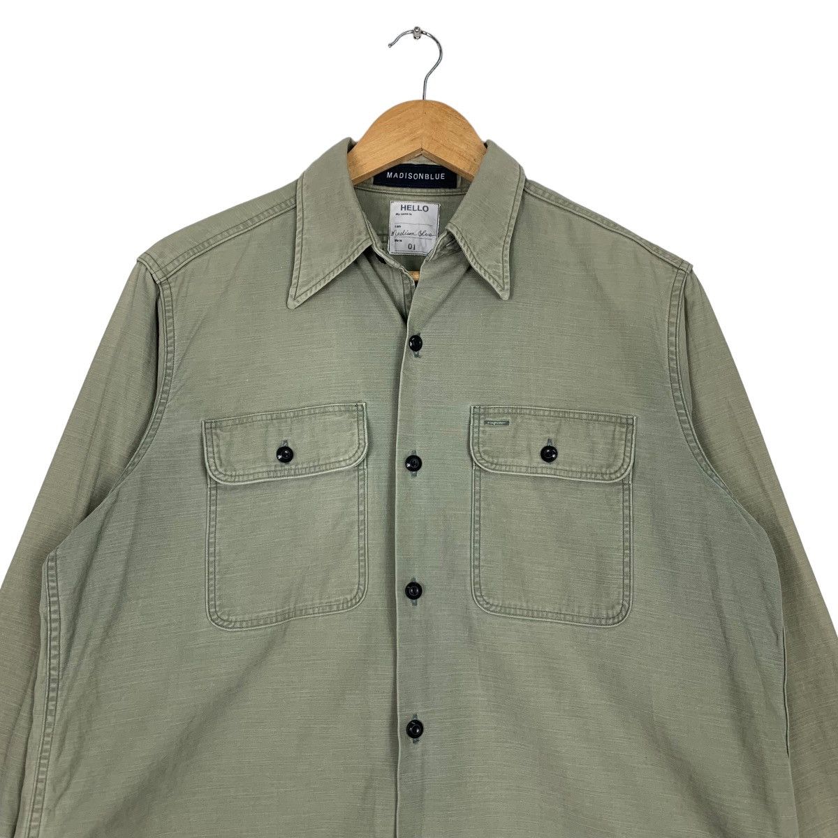 Madison MADISONBLUE Green Button Up Shirt #0950-C42 Size US S / EU 44-46 / 1 - 2 Thumbnail