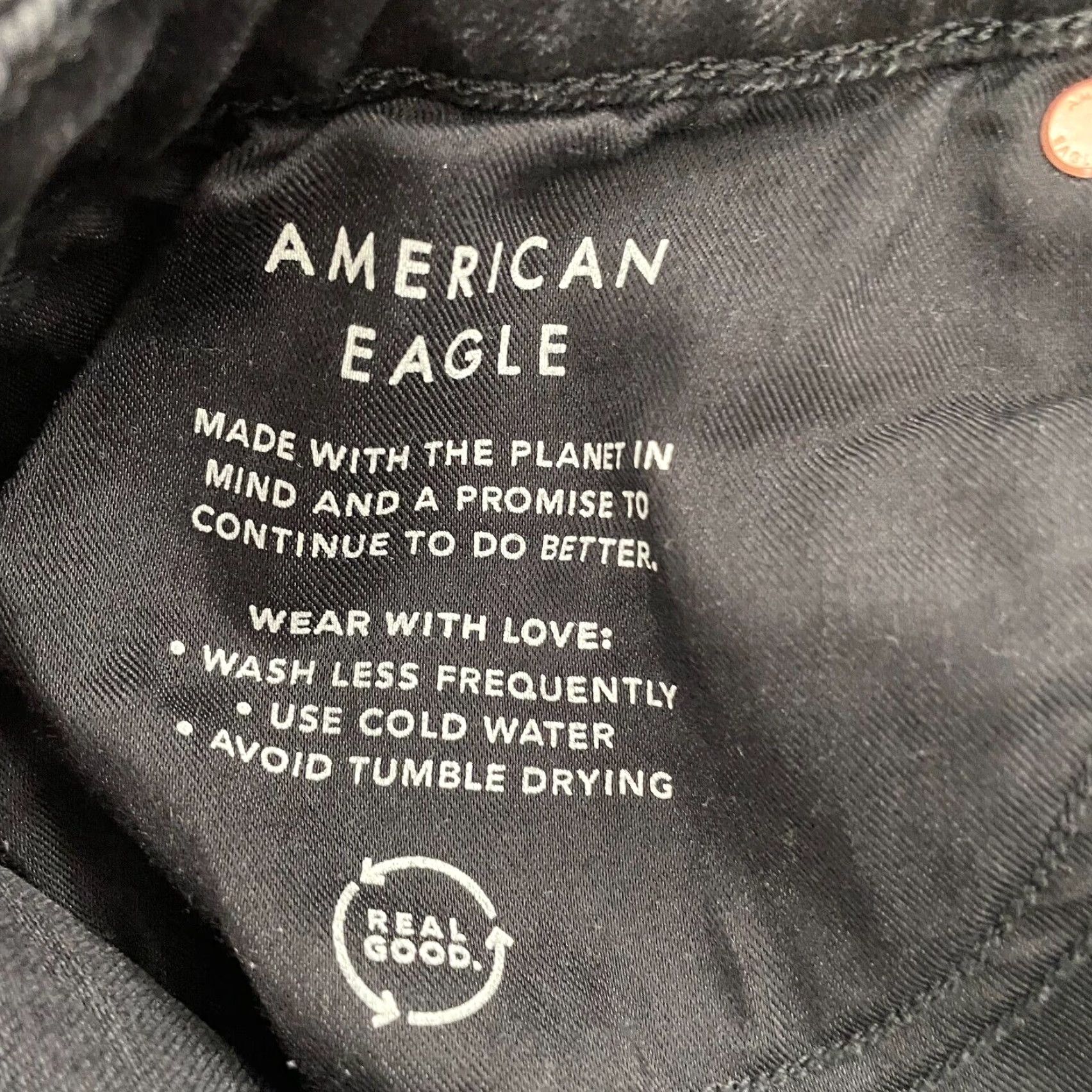 American Eagle Outfitters VINTAGE American Eagle Jeans Mens Skinny Fit 31 Black Distressed Stretch Denim Athletic Rise Size US 31 - 7 Thumbnail