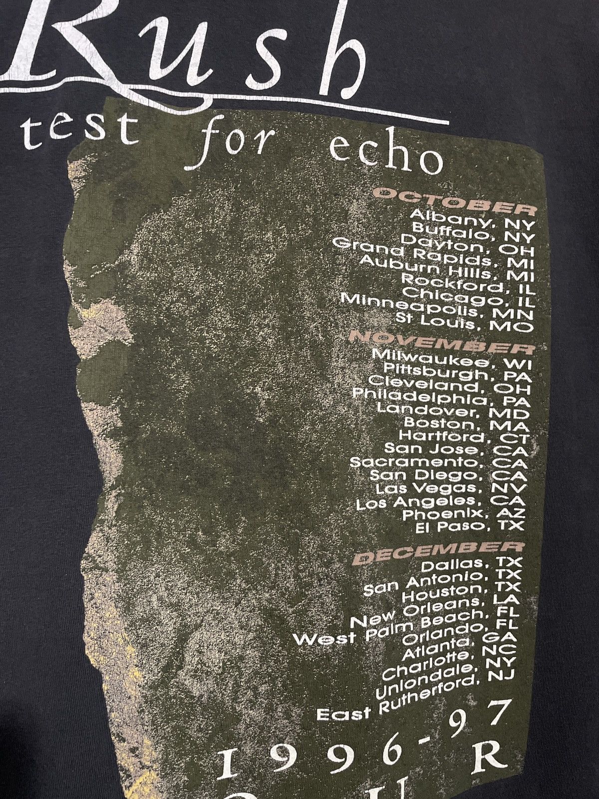 Band Tees 1997 RUSH TEST FOR ECHO TOUR SHIRT Size US XL / EU 56 / 4 - 6 Thumbnail