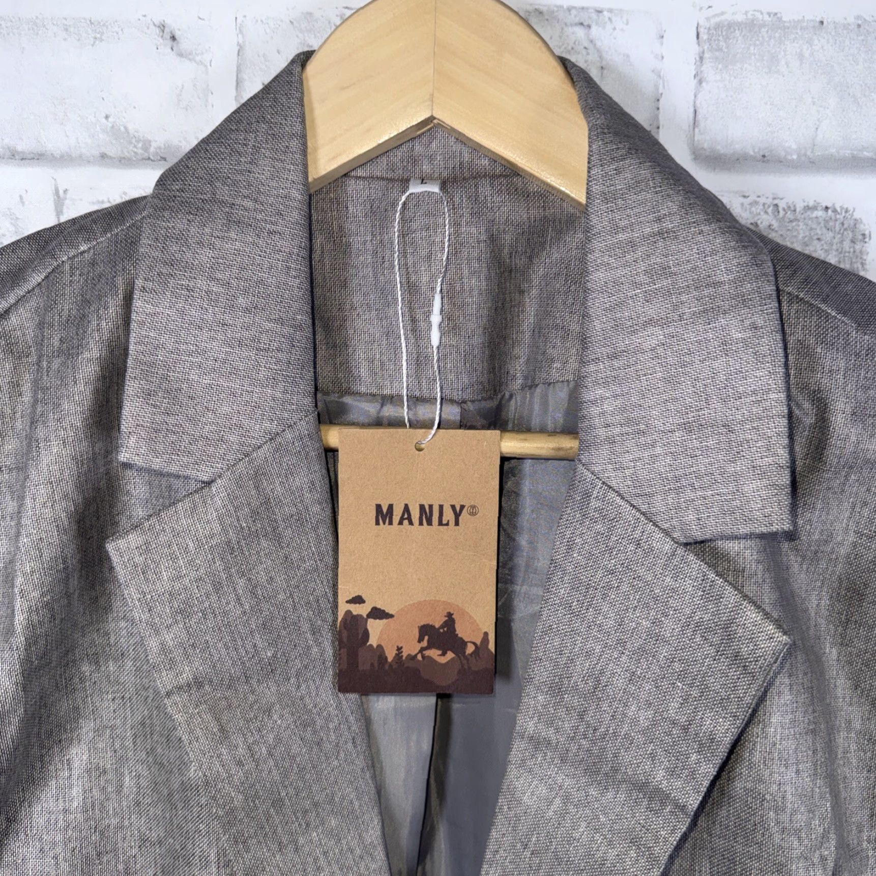 Vintage NWT Manly Gray 2 Button Sport Coat Mens Size L Size US L / EU 52-54 / 3 - 2 Thumbnail
