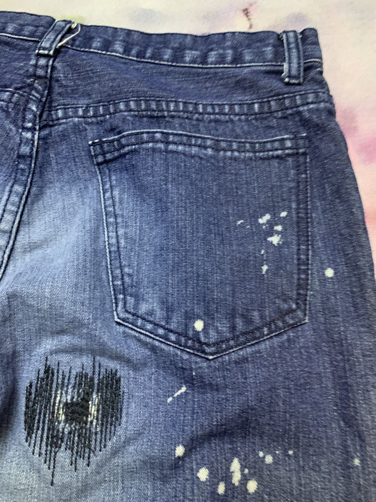 Number (N)ine Number (N)ine Distressed Paint Splatter Denim Size US 31 - 12 Thumbnail