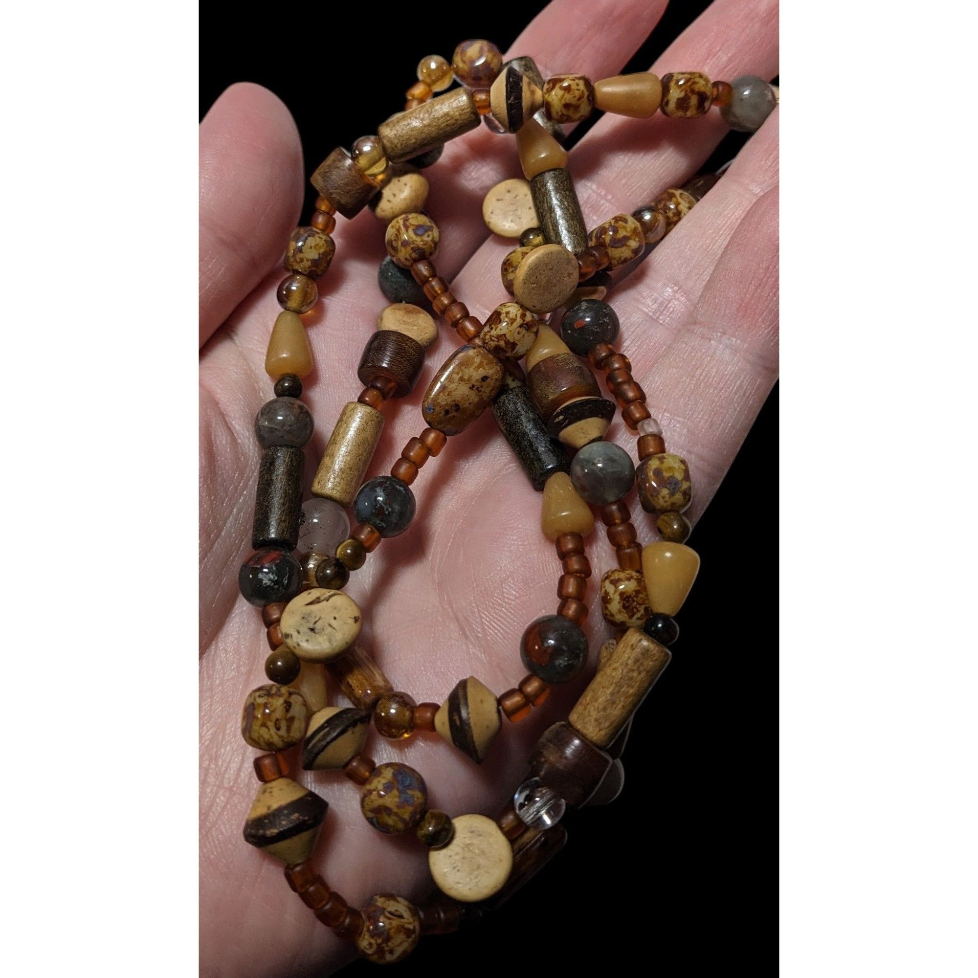 Other Earthy Handmade Mixed Media Beaded Necklace Size ONE SIZE - 3 Thumbnail