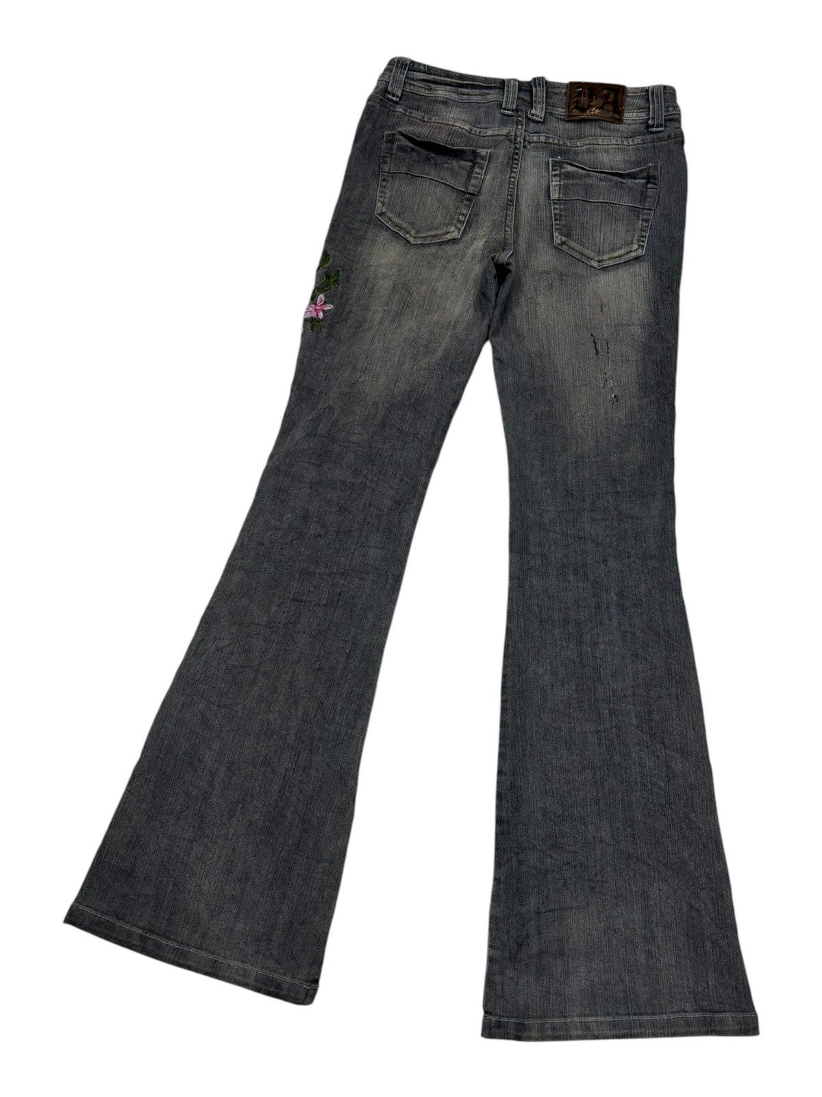 Tornado Mart Flare Jeans Viva Presto Embroidery Faded Black Bootcut Jeans Size US 28 / EU 44 - 4 Thumbnail