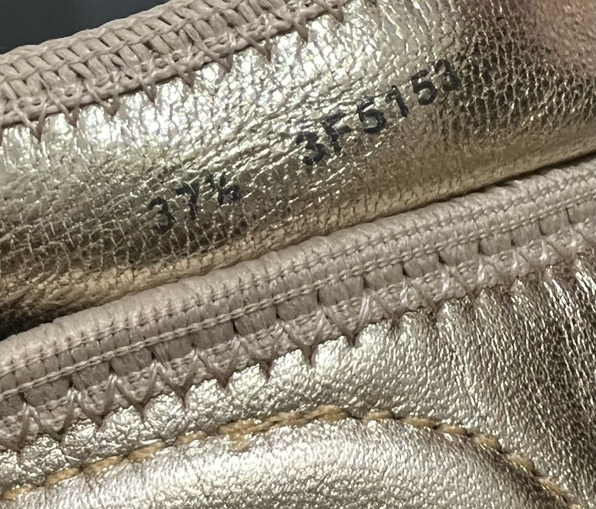 Prada PRADA Women's Metallic Gold flats ballerinas Size US 7 / IT 37 - 7 Thumbnail