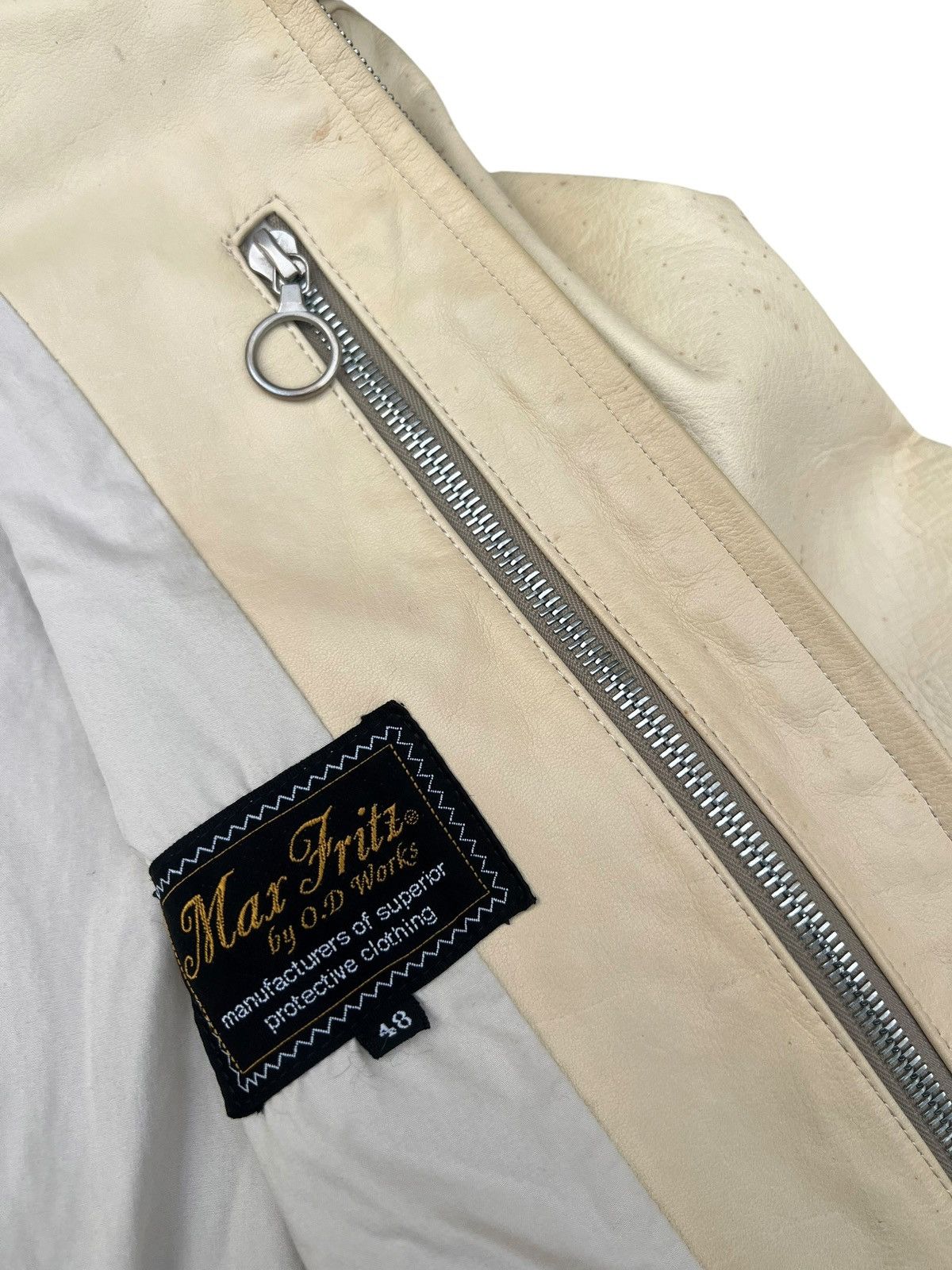 Leather VTG Max Fritz Japan Dirty Patina Cow Leather Racer Jacket Size US M / EU 48-50 / 2 - 16 Thumbnail