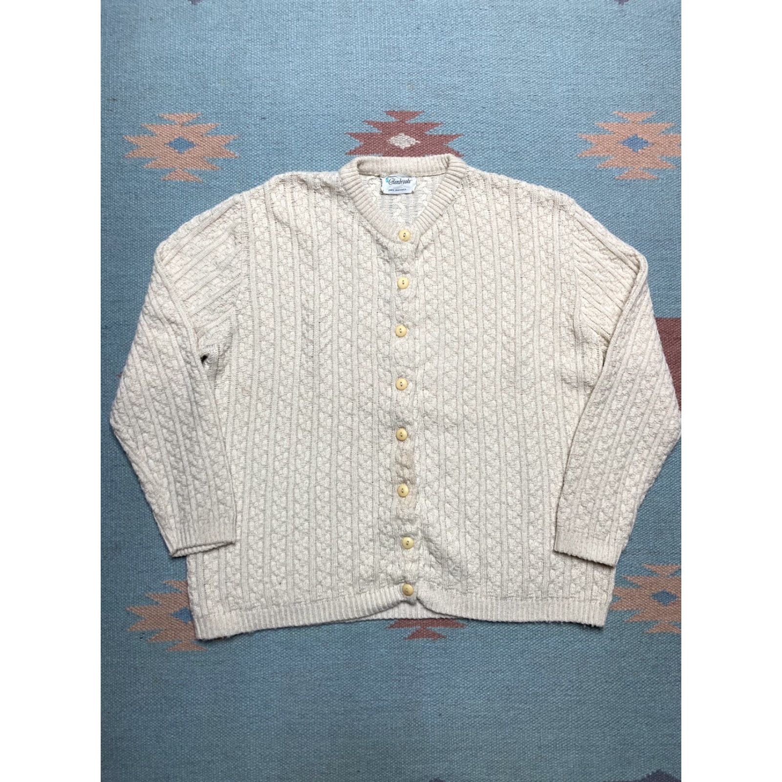 Vintage VINTAGE Penney’s knit sweater glenbrooke cardigan cable-knit wool Large Women Size L / US 10 / IT 46 - 2 Thumbnail