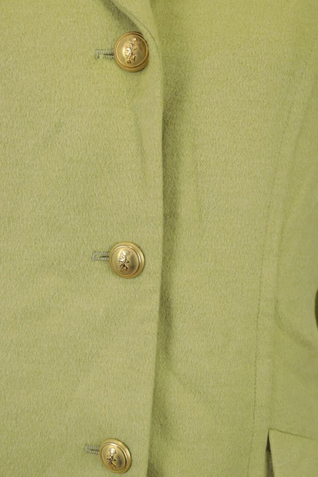 Christian Dior Monsieur Mondi Green Wool Angora Cashmere Coat Jacket Size 38 Size M / US 6-8 / IT 42-44 - 3 Thumbnail