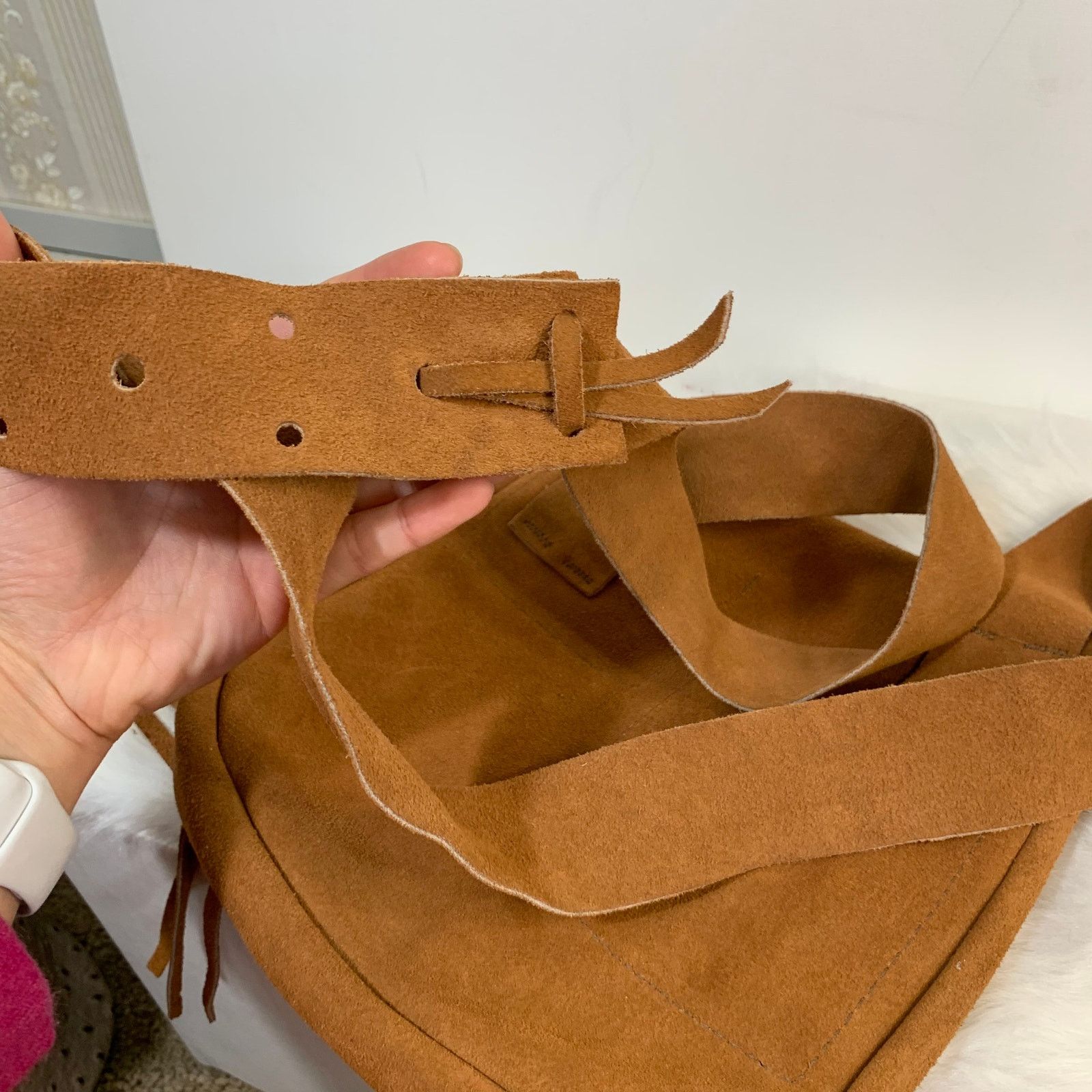 Leather Genuine Leather Crossbody Bags Brown Color Made in USA. Size ONE SIZE - 6 Thumbnail