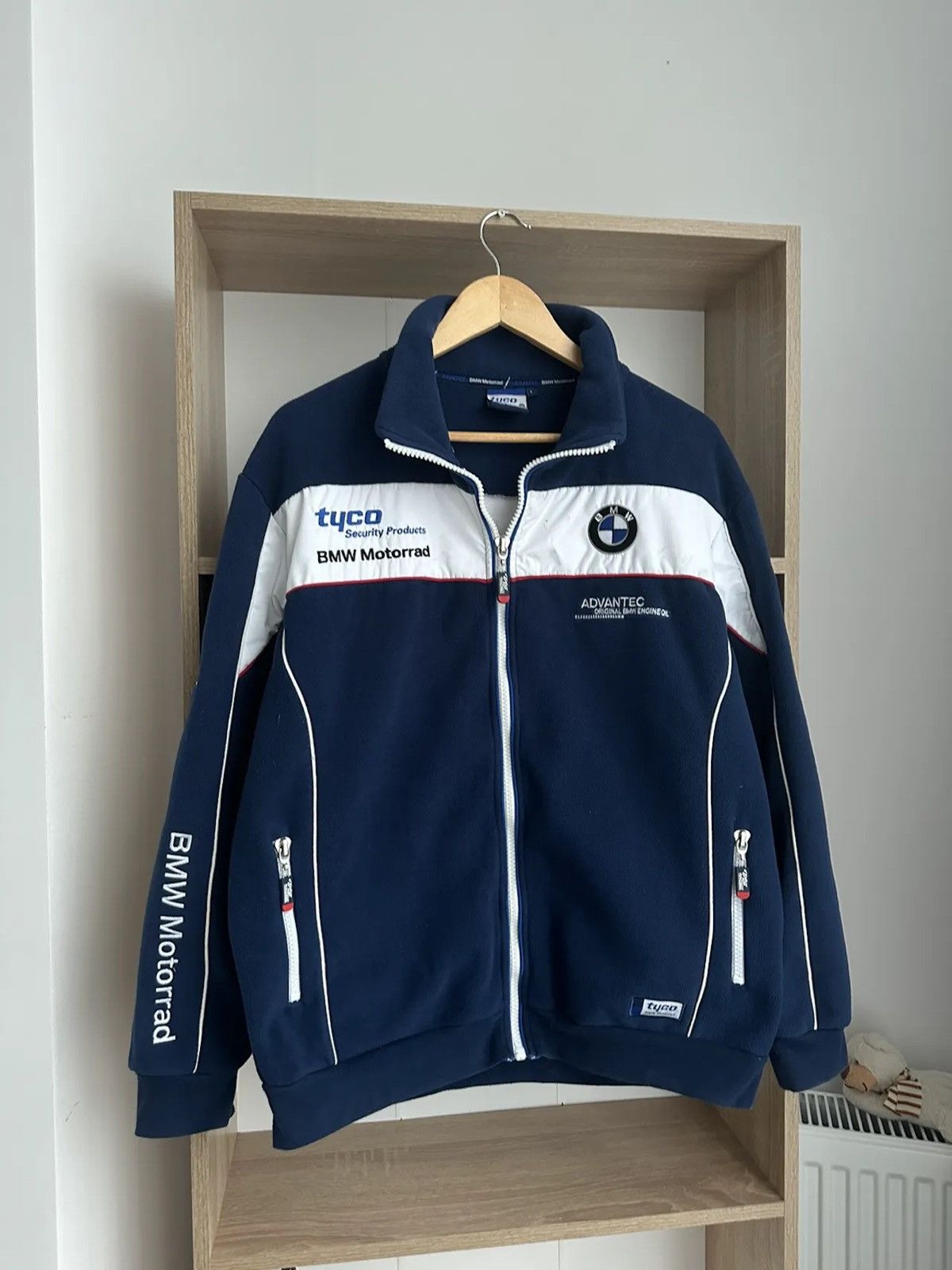 image of Vintage Bmw Tuco Motorrad Racing Full Zip Hoodie Formula Uno in Blue, Men's (Size Large)