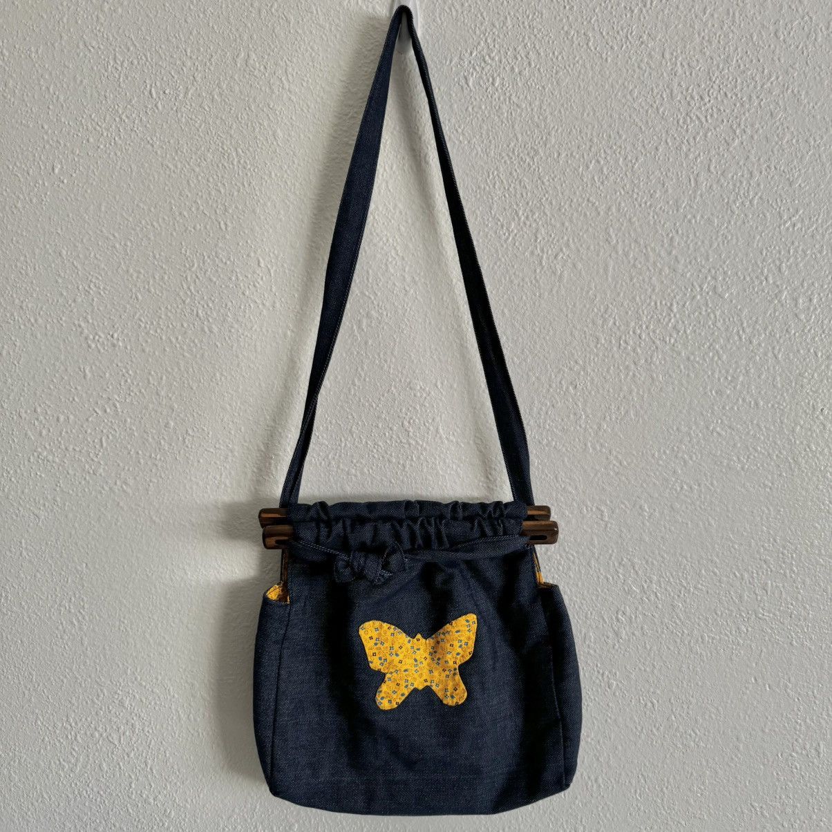 Other Vintage Y2K Blue Denim Yellow Butterfly Jean Crossbody Bag Size ONE SIZE - 1 Thumbnail