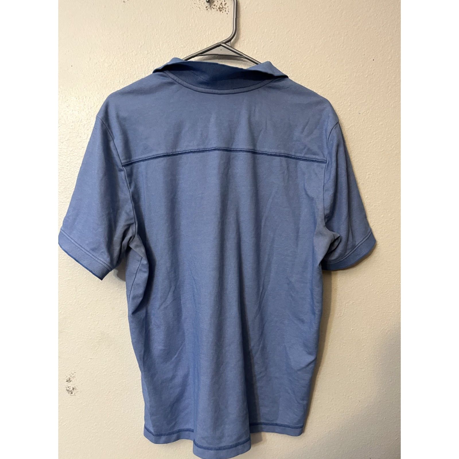 Tommy Bahama Tommy Bahama Polo Shirt Men Blue Solid Cotton Blend Short Sleeve Size M Size US M / EU 48-50 / 2 - 3 Thumbnail