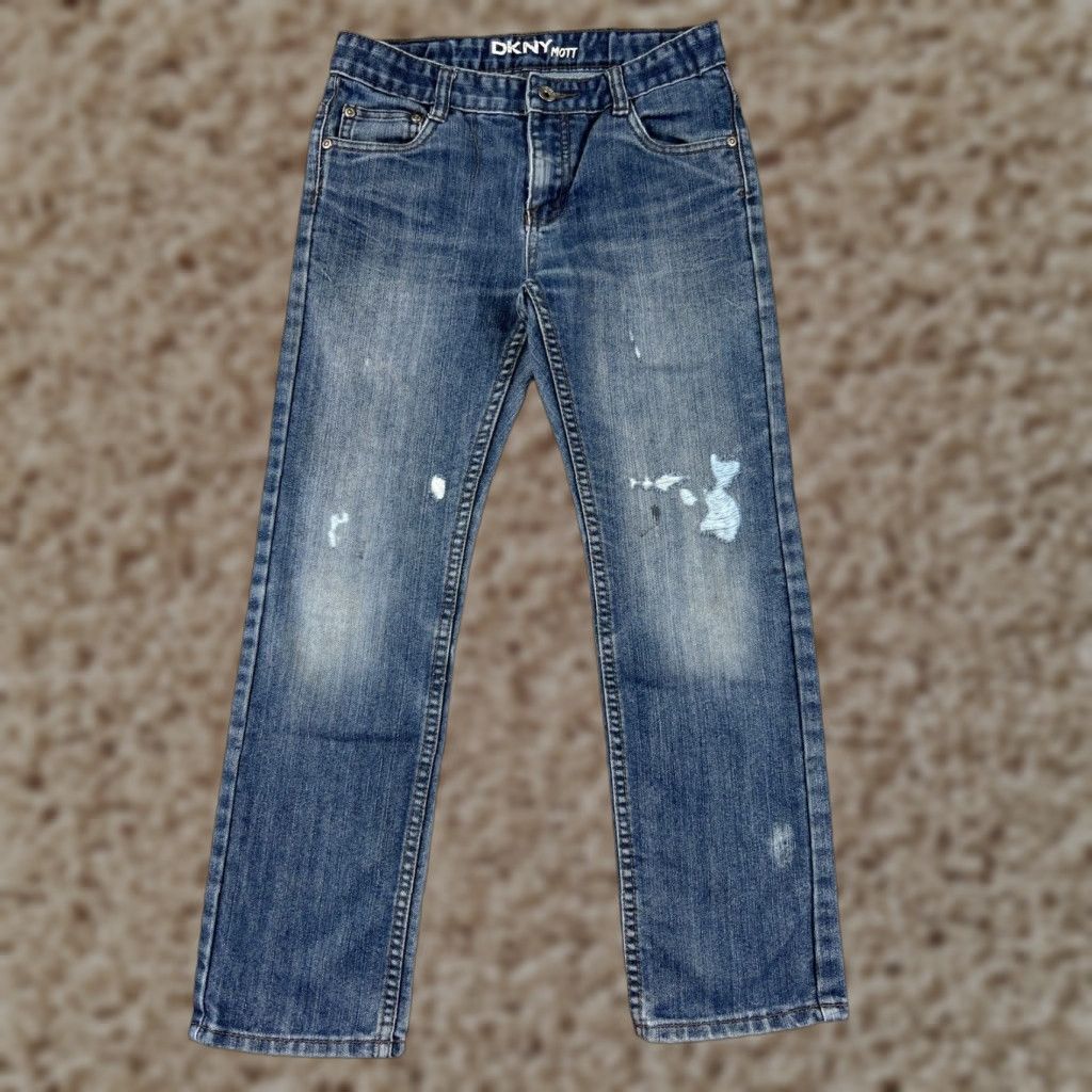 DKNY DKNY Women's Jeans Pants Size 12 Blue Denim Mid Rise 5-Pocket Straight Fit Cotton Blend Size 34" / US 12 / IT 48 - 1 Thumbnail