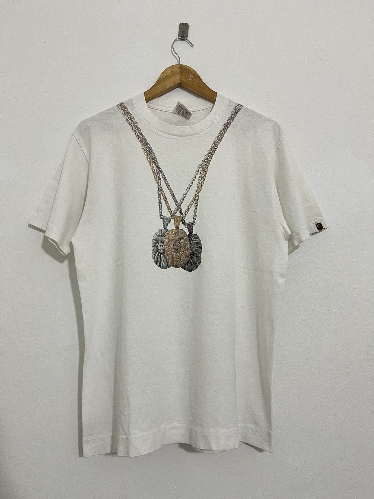 image of Bape Jacob Chains Tee in White, Men's (Size Medium)