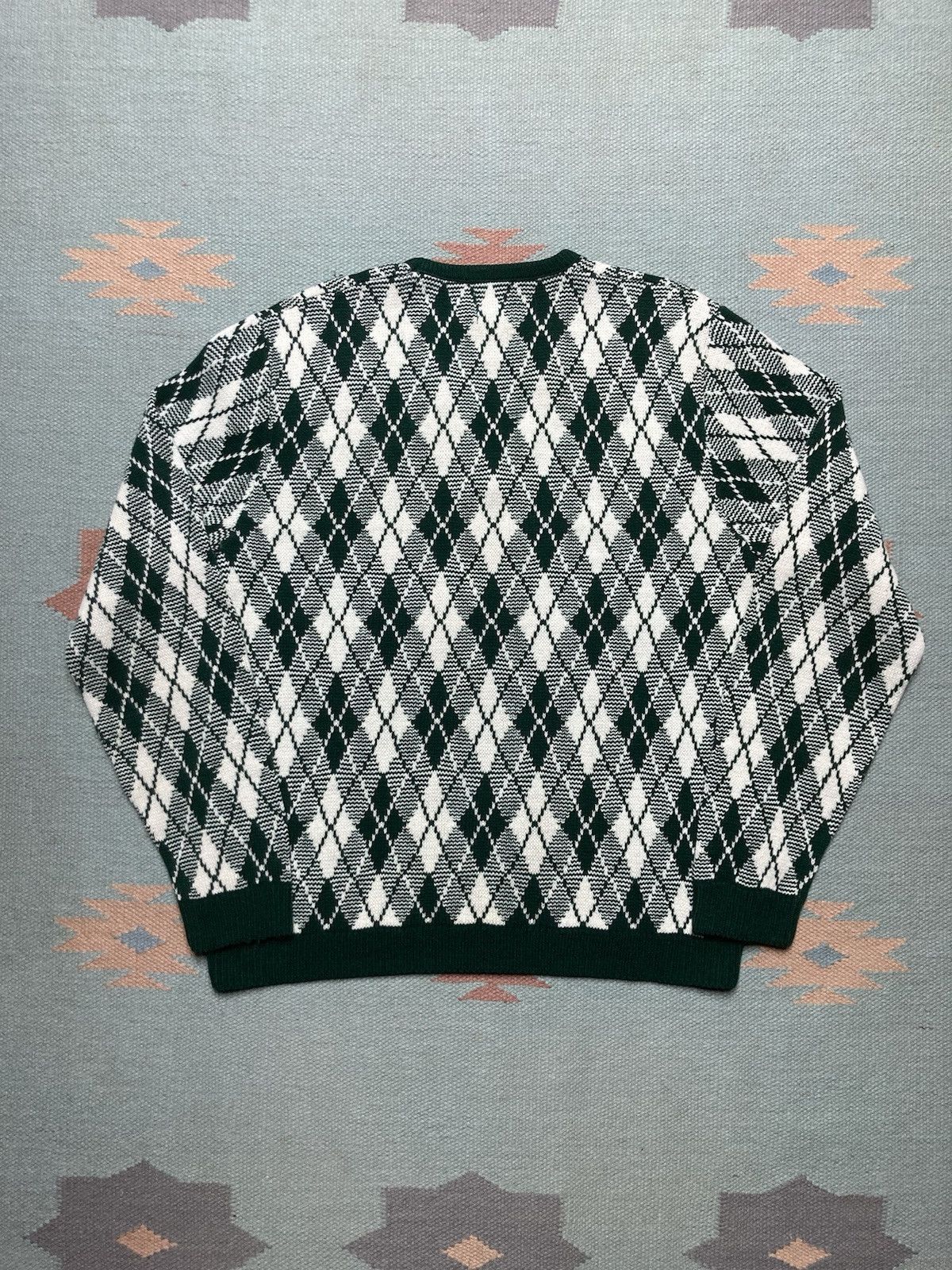 Vintage acrylic knit sweater Drummond argyle diamonds v neck medium Size US M / EU 48-50 / 2 - 5 Thumbnail