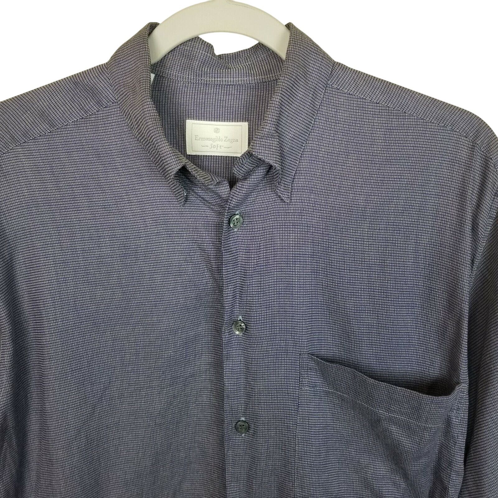 Ermenegildo Zegna Ermenegildo Zegna Soft Men Geometric Dress Shirt 37 Designer Size US S / EU 44-46 / 1 - 2 Thumbnail