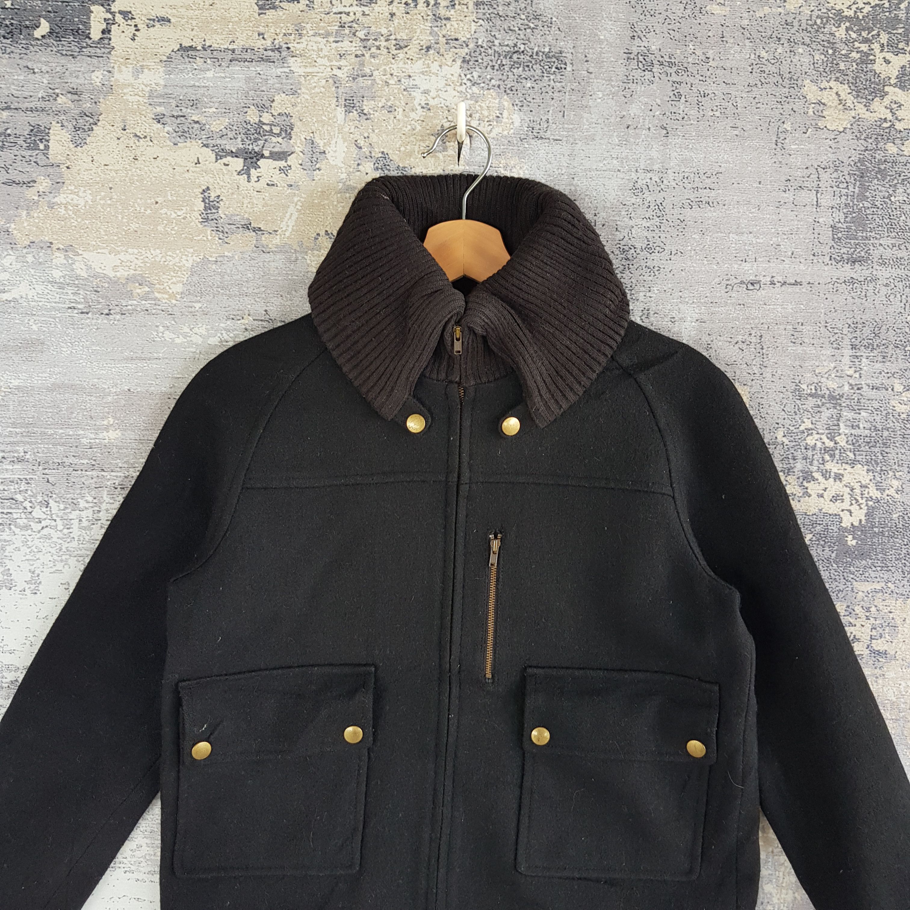 Japanese Brand × Vintage Vintage DDM Japanese Varsity Jacket Zipper Wool Jacket Size XS / US 0-2 / IT 36-38 - 2 Thumbnail