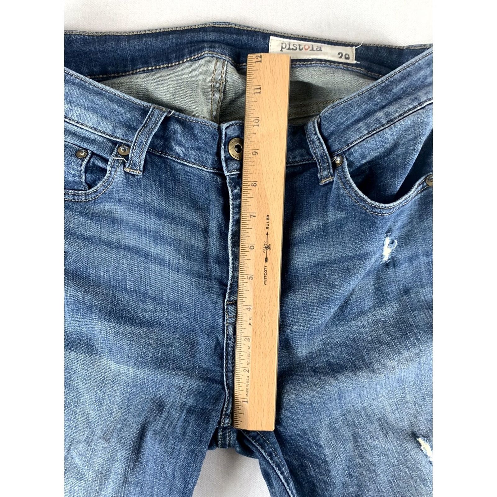 Pistola Pistola Jeans Women Size 29 Blue Zip Ankle Fit Regular Style Size 29" - 6 Thumbnail