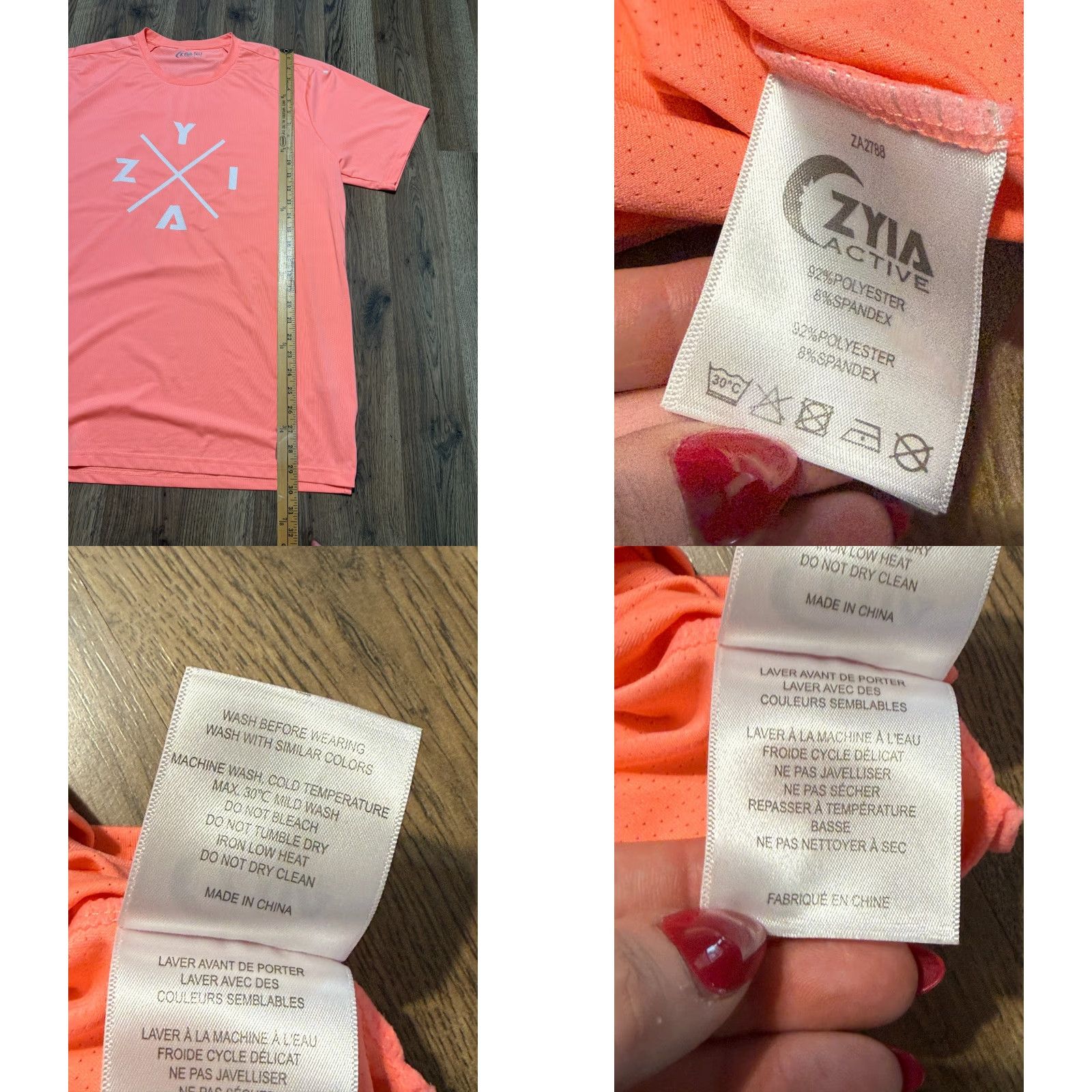 Pinko VINTAGE? No — Zyia Active Shirt Women XL Pink White Graphic Print Athletic Wear T-Shirt Woman XL Pink Size XL / US 12-14 / IT 48-50 - 8 Thumbnail