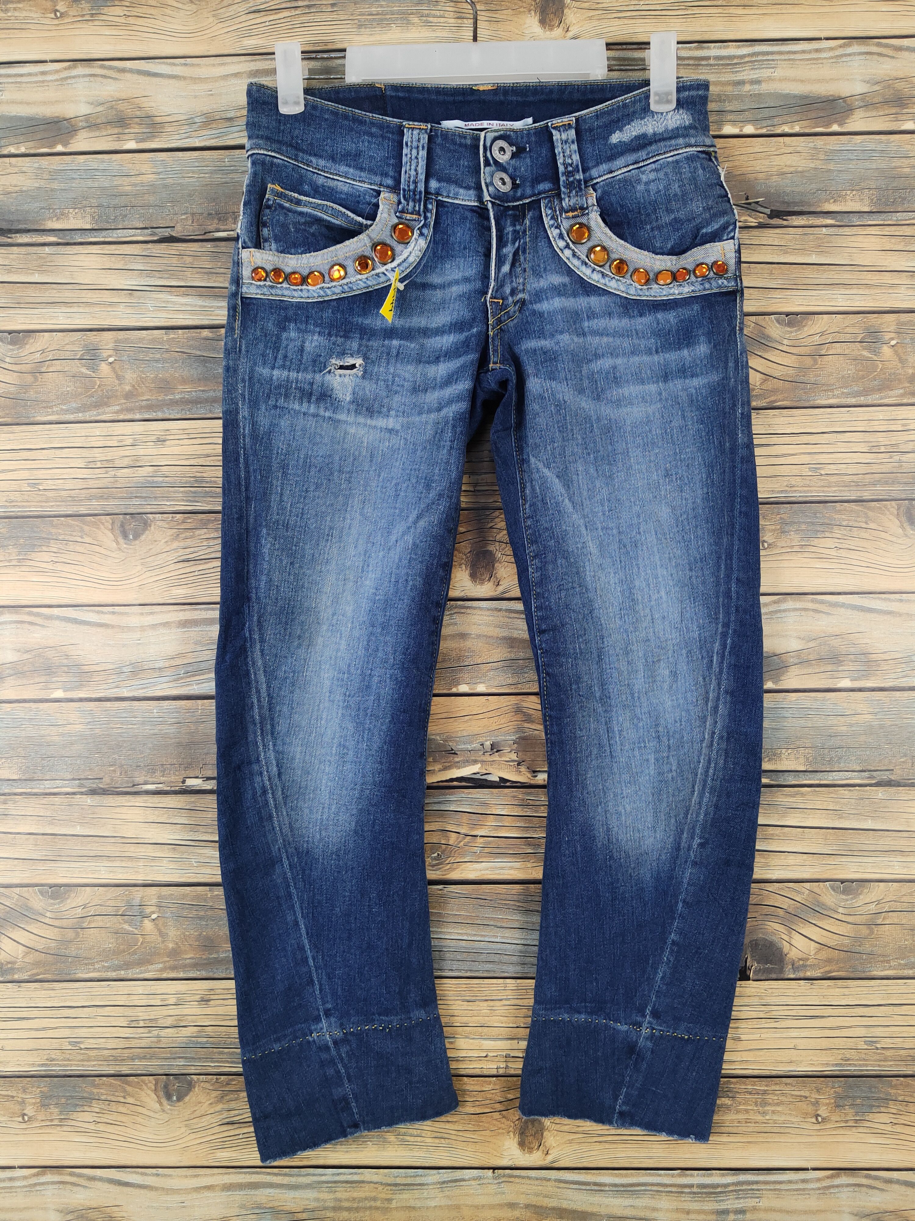 No Lita Italy Blue Distressed Ripped Jeans #W1949