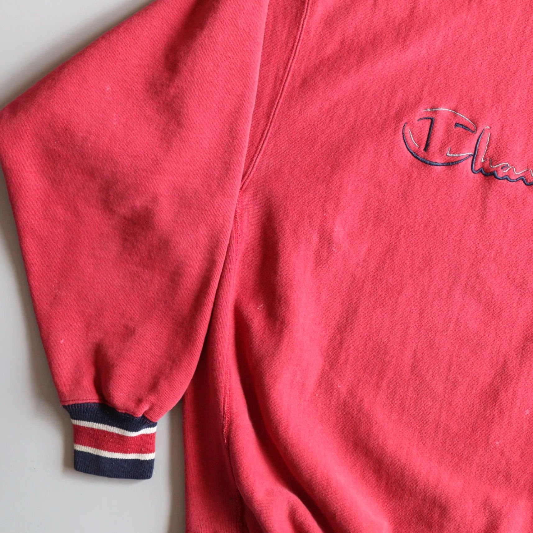 VINTAGE Champion Sweatshirt XL Logo Embroidered 90s Reverse Weave