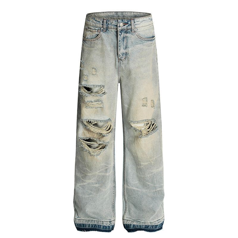 Vintage Men's American High-Street Distressed Washed Flared Jeans Size US 32 / EU 48 - 1 Thumbnail