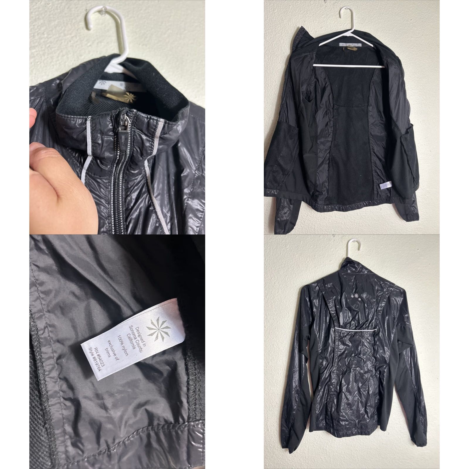Athleta Athleta Womens Jacket Small Black Full Zip Lightweight Reflective Windbreaker Size S / US 4 / IT 40 - 8 Thumbnail
