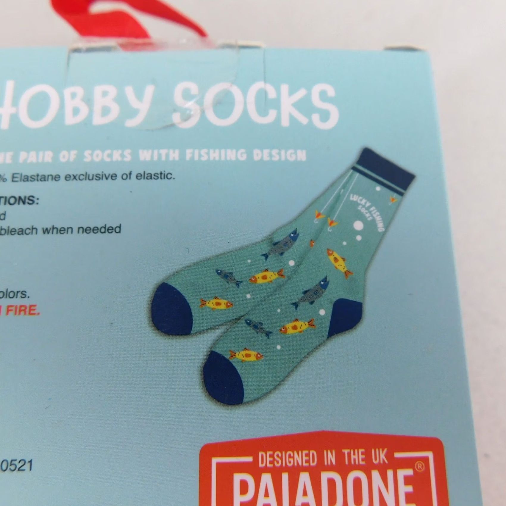 Vintage Paladone Men's Socks 9-11.5 Mid Calf Stocking Stuffer Ornament Box Blue Fish Novelty Socks Size ONE SIZE - 7 Thumbnail