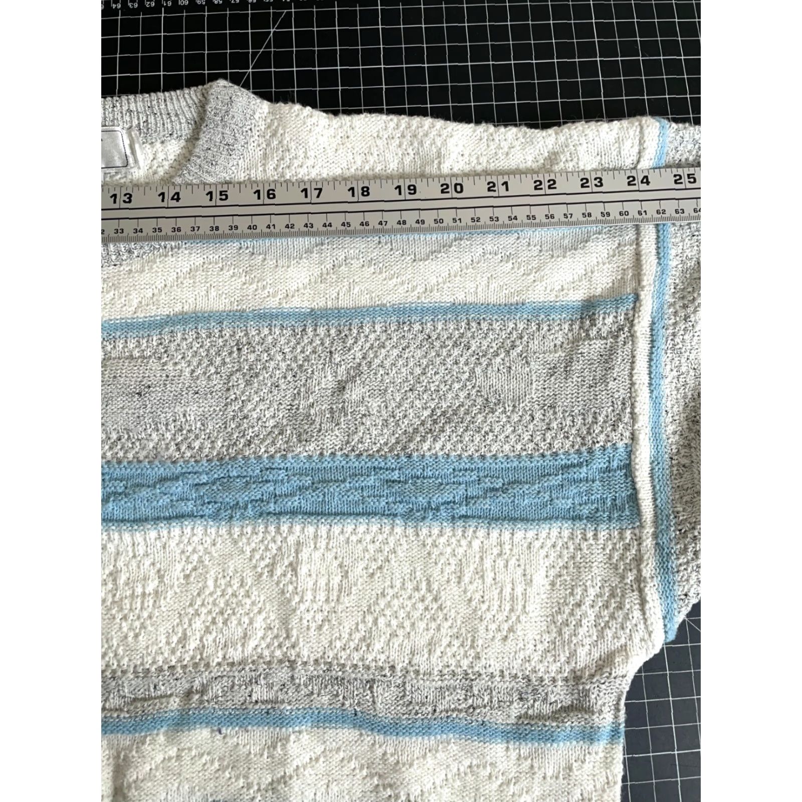 Vintage VINTAGE JED 90s Chunky-Knit Striped Sweater Adult Large White Cotton Blend Pullover Mens Size US L / EU 52-54 / 3 - 7 Thumbnail