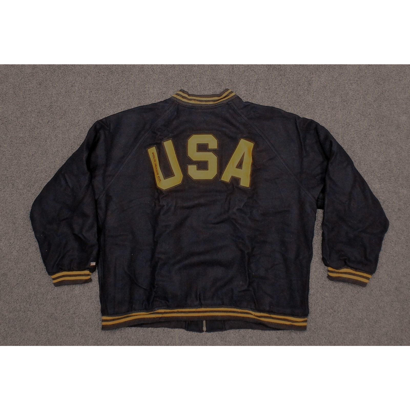 Ralph Lauren Ralph Lauren 90s USA Patch Oversized Wool Varsity Jacket Size US XXL / EU 58 / 5 - 4 Thumbnail