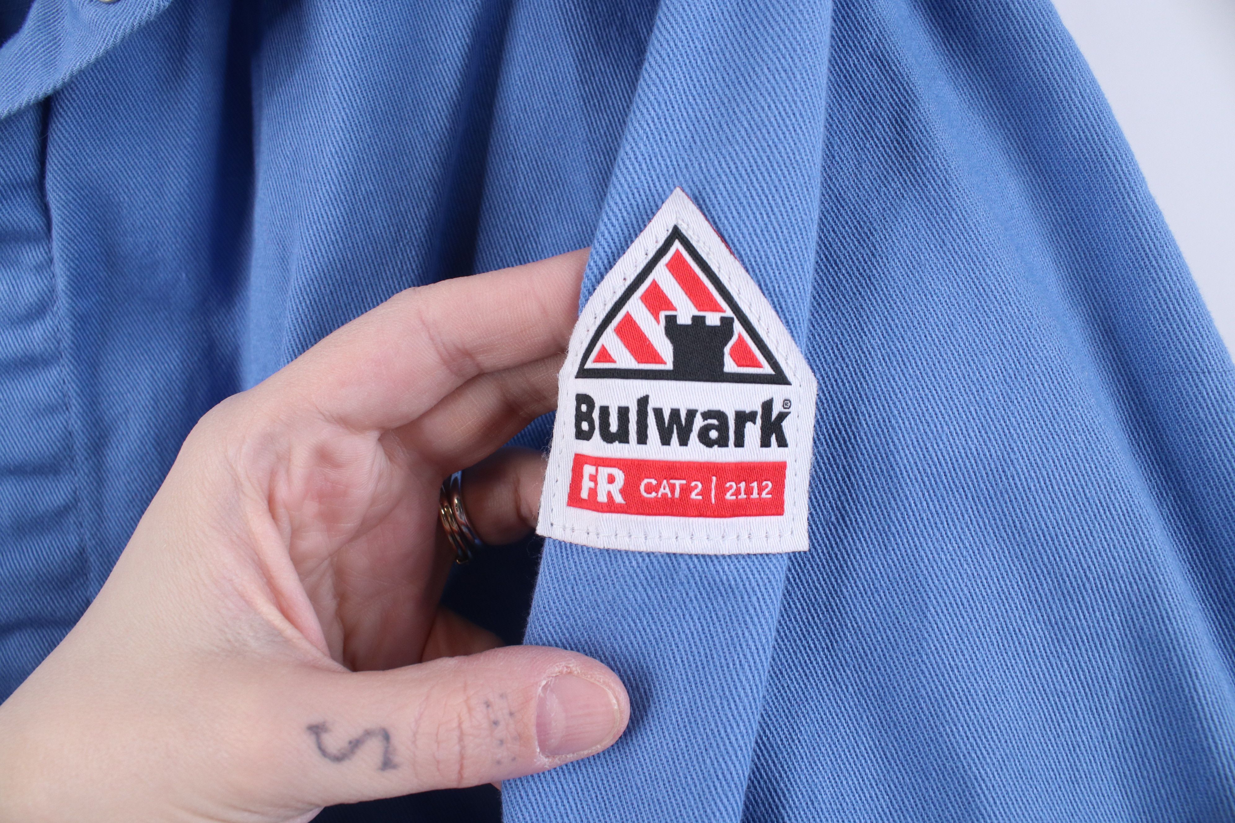Vintage Bulwark FR Fire Flame Resistant Twill Snap Button Shirt Size US L / EU 52-54 / 3 - 4 Thumbnail