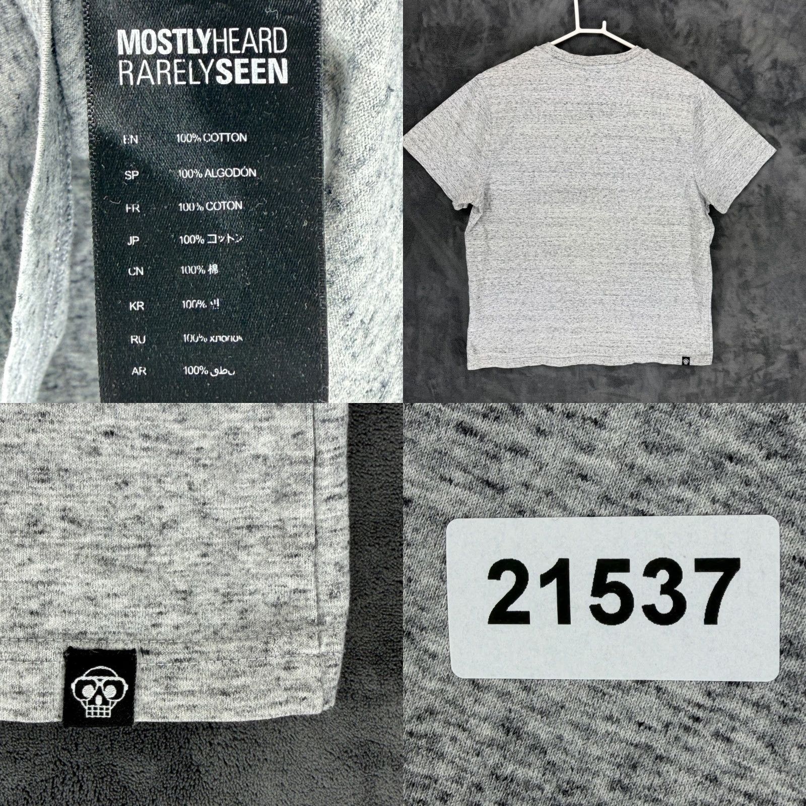Mostly Heard Rarely Seen Mostly Heard Rarely Seen Mens T-Shirt Graphic Print Pixel Sneaker Grey Large Size US L / EU 52-54 / 3 - 8 Thumbnail